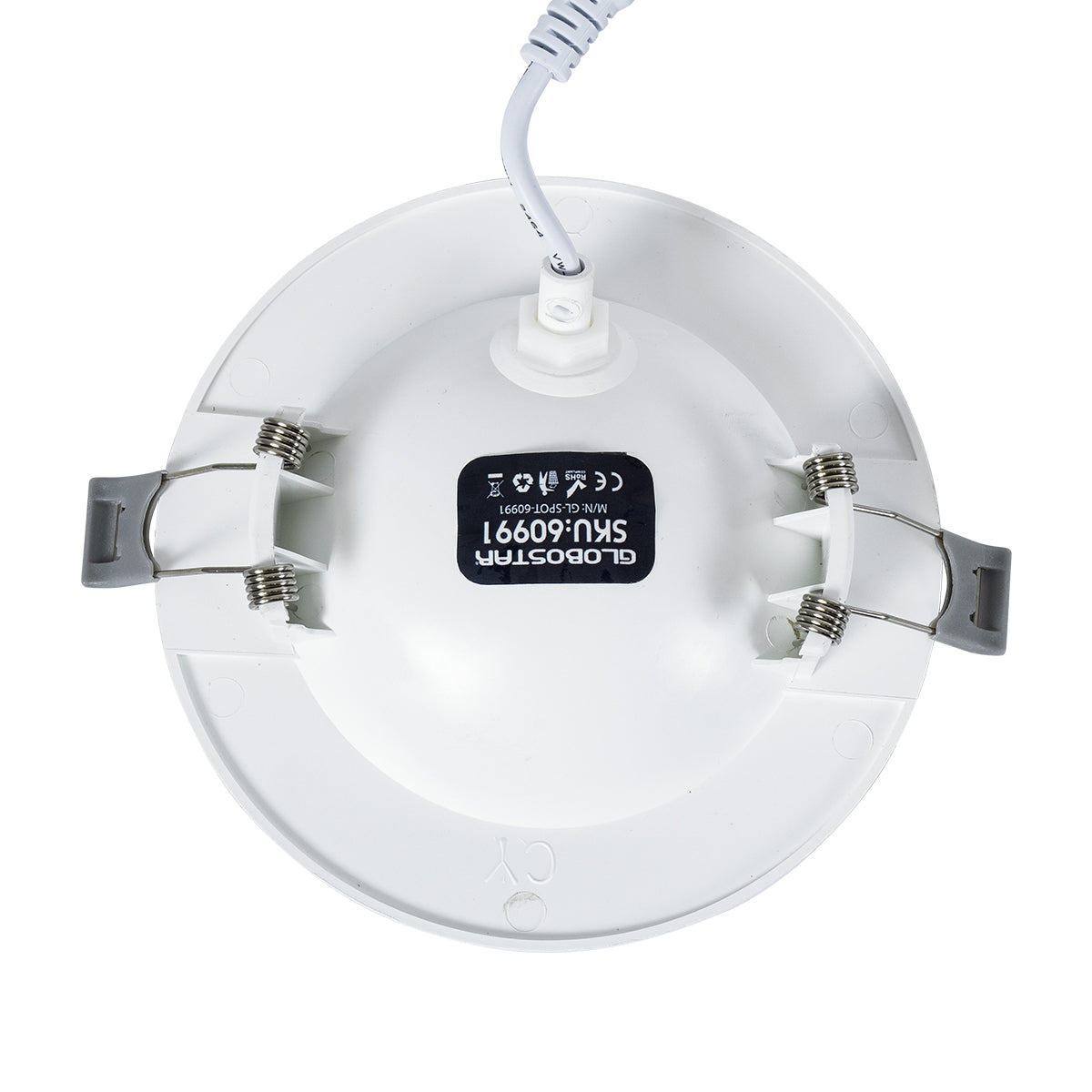 GloboStar® LEXIS JOINT 60990 Χωνευτό LED Κινούμενο Spot Downlight 7W 680lm 45° AC 220-240V IP44 Φ12cm x Υ3.1cm - Στρόγγυλο - Λευκό - Φυσικό Λευκό 4500K - Bridgelux Chip - TÜV Certified Driver - 5 Years Warranty