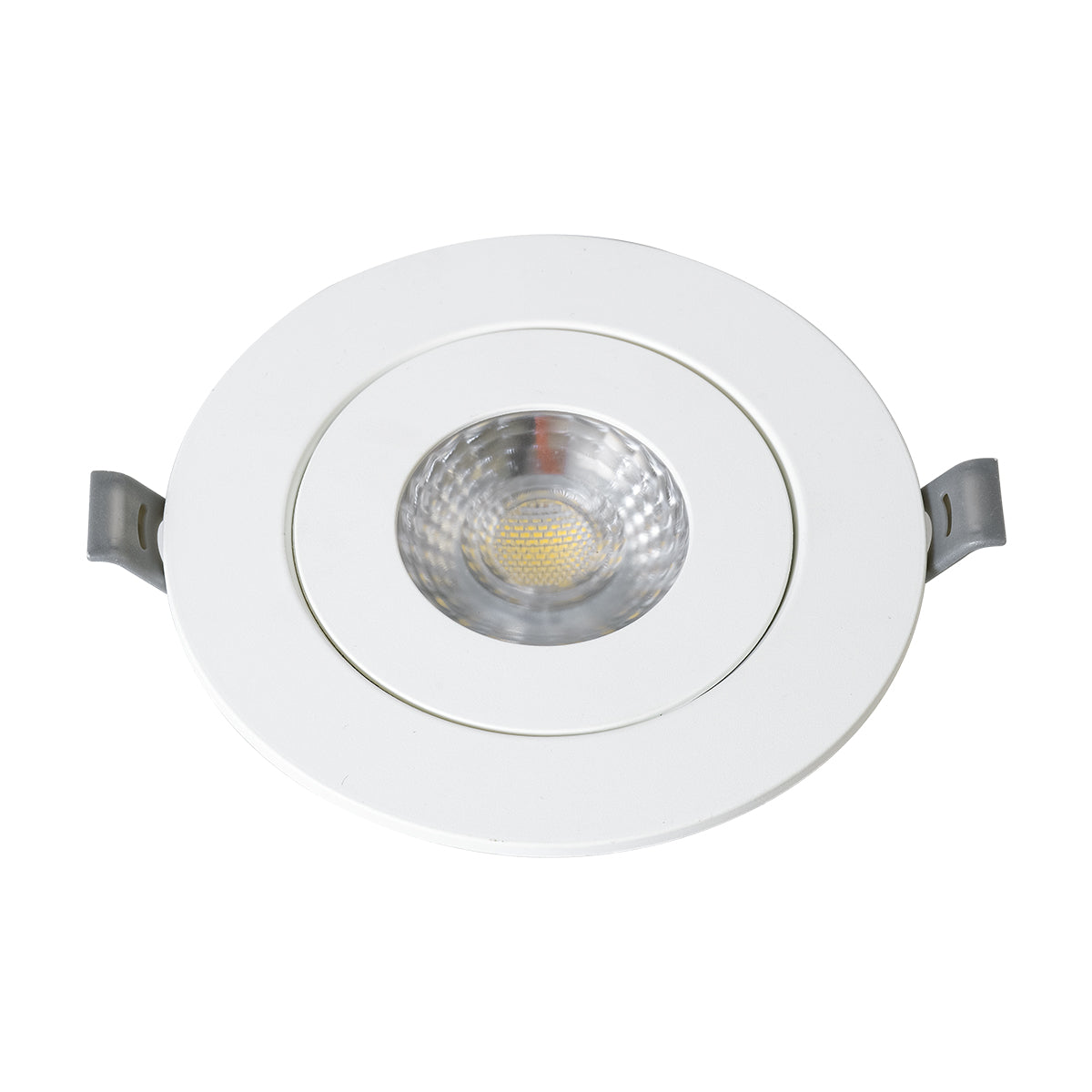 GloboStar® LEXIS JOINT 60990 Χωνευτό LED Κινούμενο Spot Downlight 7W 680lm 45° AC 220-240V IP44 Φ12cm x Υ3.1cm - Στρόγγυλο - Λευκό - Φυσικό Λευκό 4500K - Bridgelux Chip - TÜV Certified Driver - 5 Years Warranty