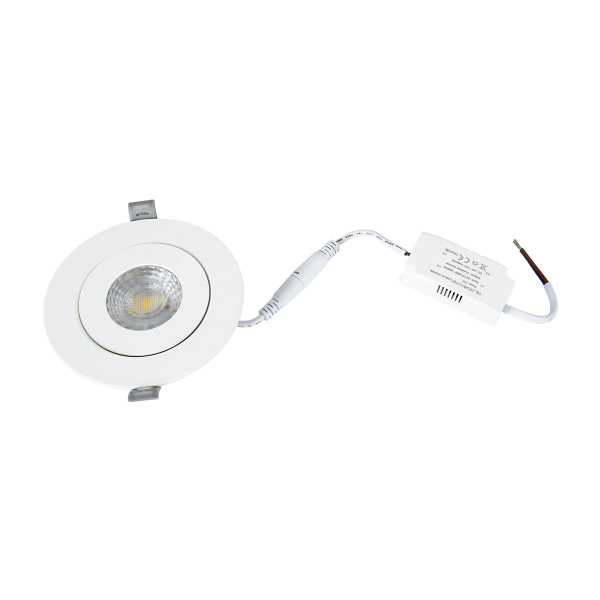 GloboStar® LEXIS JOINT 60990 Χωνευτό LED Κινούμενο Spot Downlight 7W 680lm 45° AC 220-240V IP44 Φ12cm x Υ3.1cm - Στρόγγυλο - Λευκό - Φυσικό Λευκό 4500K - Bridgelux Chip - TÜV Certified Driver - 5 Years Warranty