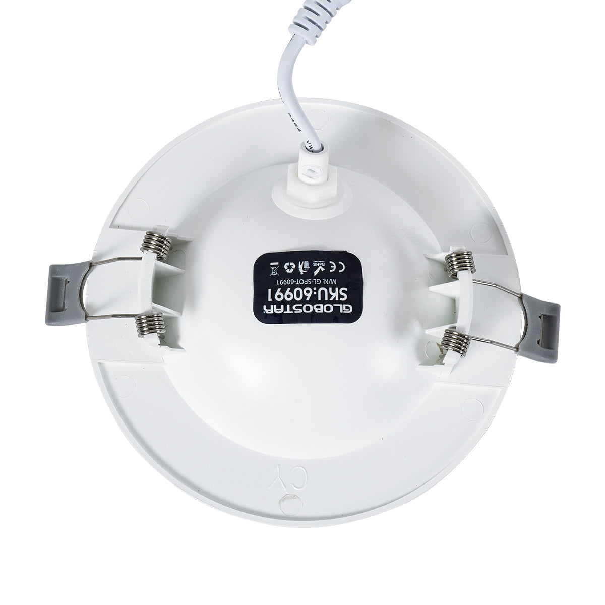 GloboStar® LEXIS JOINT 60991 Χωνευτό LED Κινούμενο Spot Downlight 7W 660lm 45° AC 220-240V IP44 Φ12cm x Υ3.1cm - Στρόγγυλο - Λευκό - Θερμό Λευκό 2700K - Bridgelux Chip - TÜV Certified Driver - 5 Years Warranty - ledmania.gr