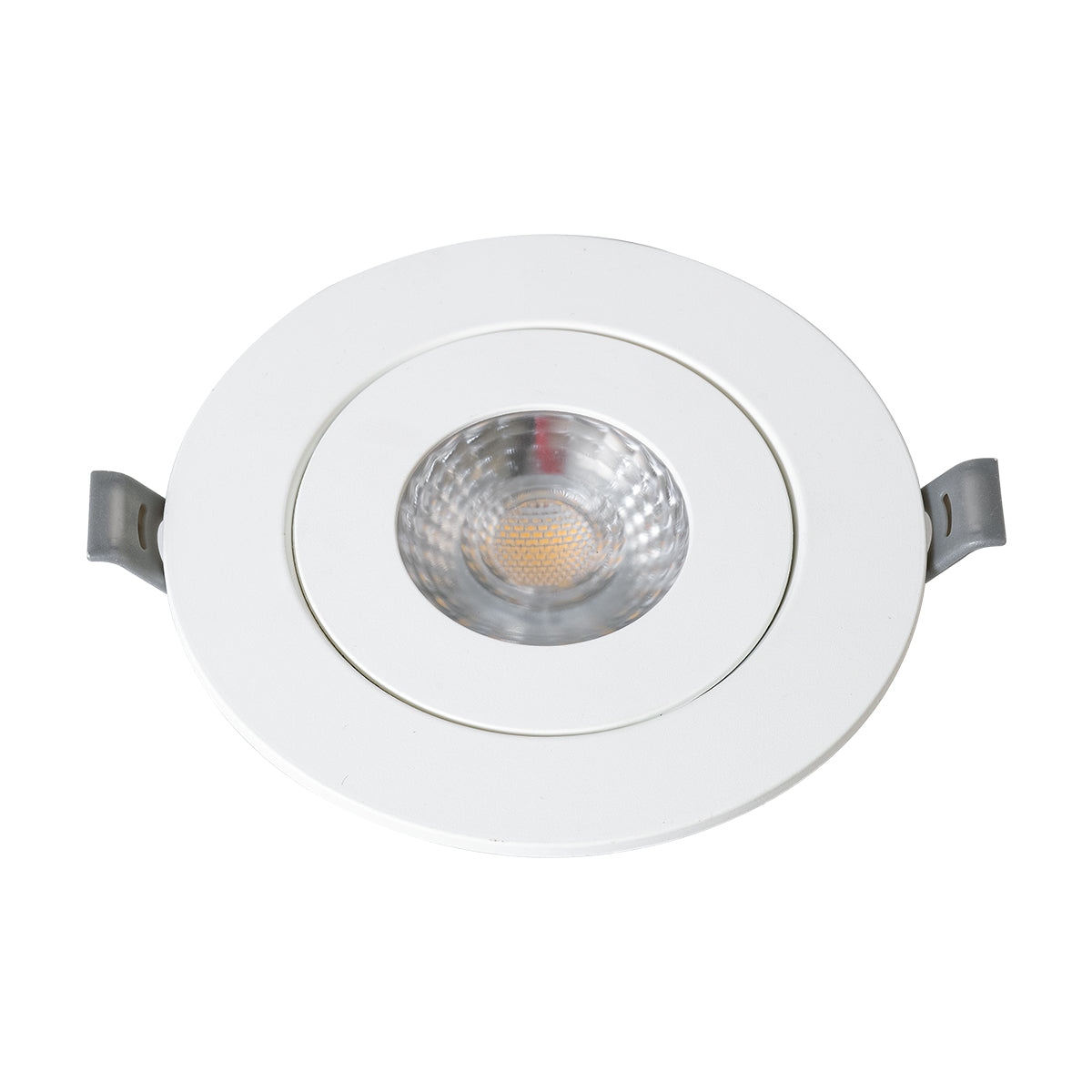 GloboStar® LEXIS JOINT 60991 Χωνευτό LED Κινούμενο Spot Downlight 7W 660lm 45° AC 220-240V IP44 Φ12cm x Υ3.1cm - Στρόγγυλο - Λευκό - Θερμό Λευκό 2700K - Bridgelux Chip - TÜV Certified Driver - 5 Years Warranty