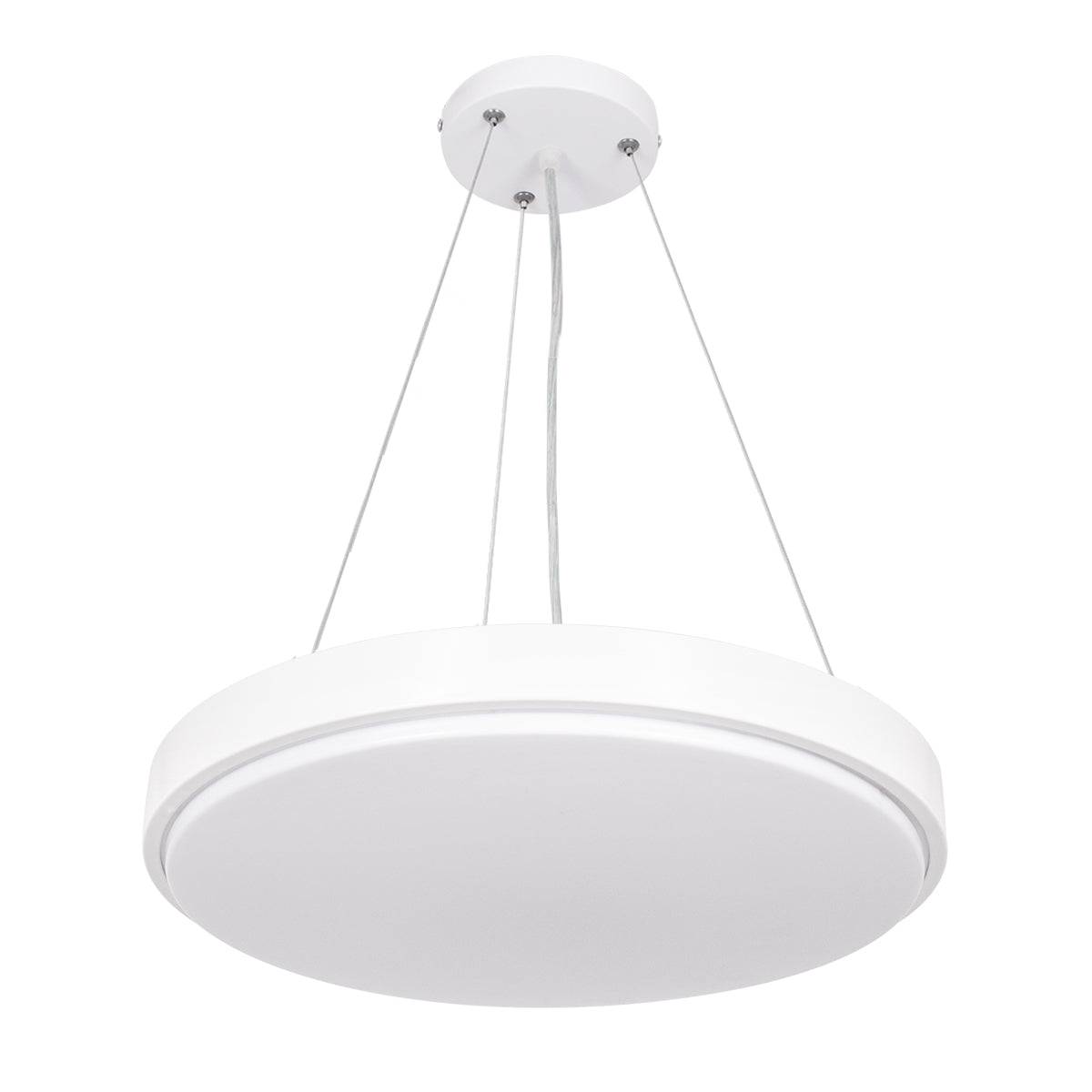 GloboStar® CASPER 61018 Κρεμαστή Πλαφονιέρα Οροφής LED CCT 76W 8372lm 120° AC 220-240V - Εναλλαγή Φωτισμού μέσω Τηλεχειριστηρίου All In One Ψυχρό Λευκό 6000k+Φυσικό Λευκό 4500k+Θερμό Λευκό 2700k Dimmable Φ45cm - Λευκό - 3 Years Warranty - ledmania.gr
