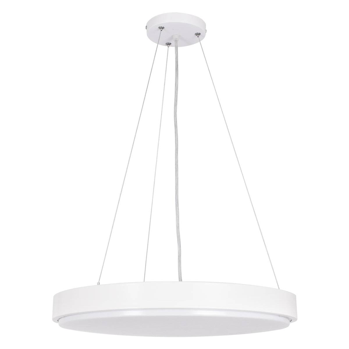 GloboStar® CASPER 61018 Κρεμαστή Πλαφονιέρα Οροφής LED CCT 76W 8372lm 120° AC 220-240V - Εναλλαγή Φωτισμού μέσω Τηλεχειριστηρίου All In One Ψυχρό Λευκό 6000k+Φυσικό Λευκό 4500k+Θερμό Λευκό 2700k Dimmable Φ45cm - Λευκό - 3 Years Warranty - ledmania.gr