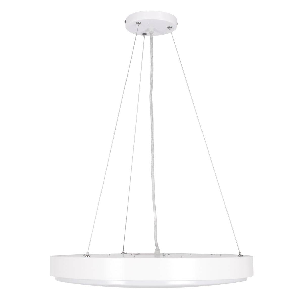 GloboStar® CASPER 61018 Κρεμαστή Πλαφονιέρα Οροφής LED CCT 76W 8372lm 120° AC 220-240V - Εναλλαγή Φωτισμού μέσω Τηλεχειριστηρίου All In One Ψυχρό Λευκό 6000k+Φυσικό Λευκό 4500k+Θερμό Λευκό 2700k Dimmable Φ45cm - Λευκό - 3 Years Warranty - ledmania.gr