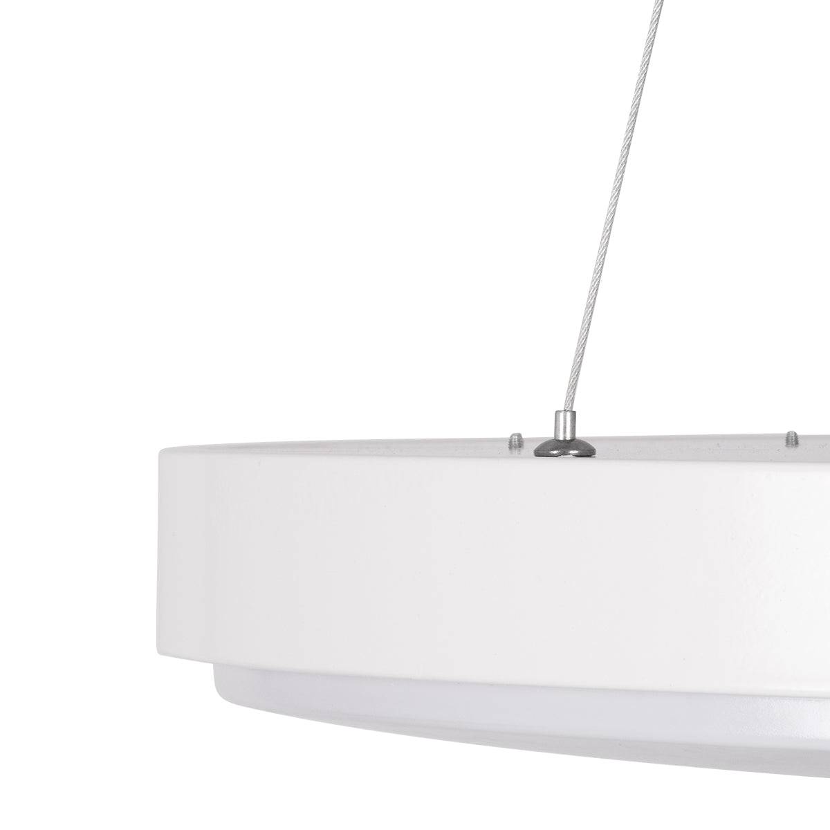 GloboStar® CASPER 61018 Κρεμαστή Πλαφονιέρα Οροφής LED CCT 76W 8372lm 120° AC 220-240V - Εναλλαγή Φωτισμού μέσω Τηλεχειριστηρίου All In One Ψυχρό Λευκό 6000k+Φυσικό Λευκό 4500k+Θερμό Λευκό 2700k Dimmable Φ45cm - Λευκό - 3 Years Warranty - ledmania.gr