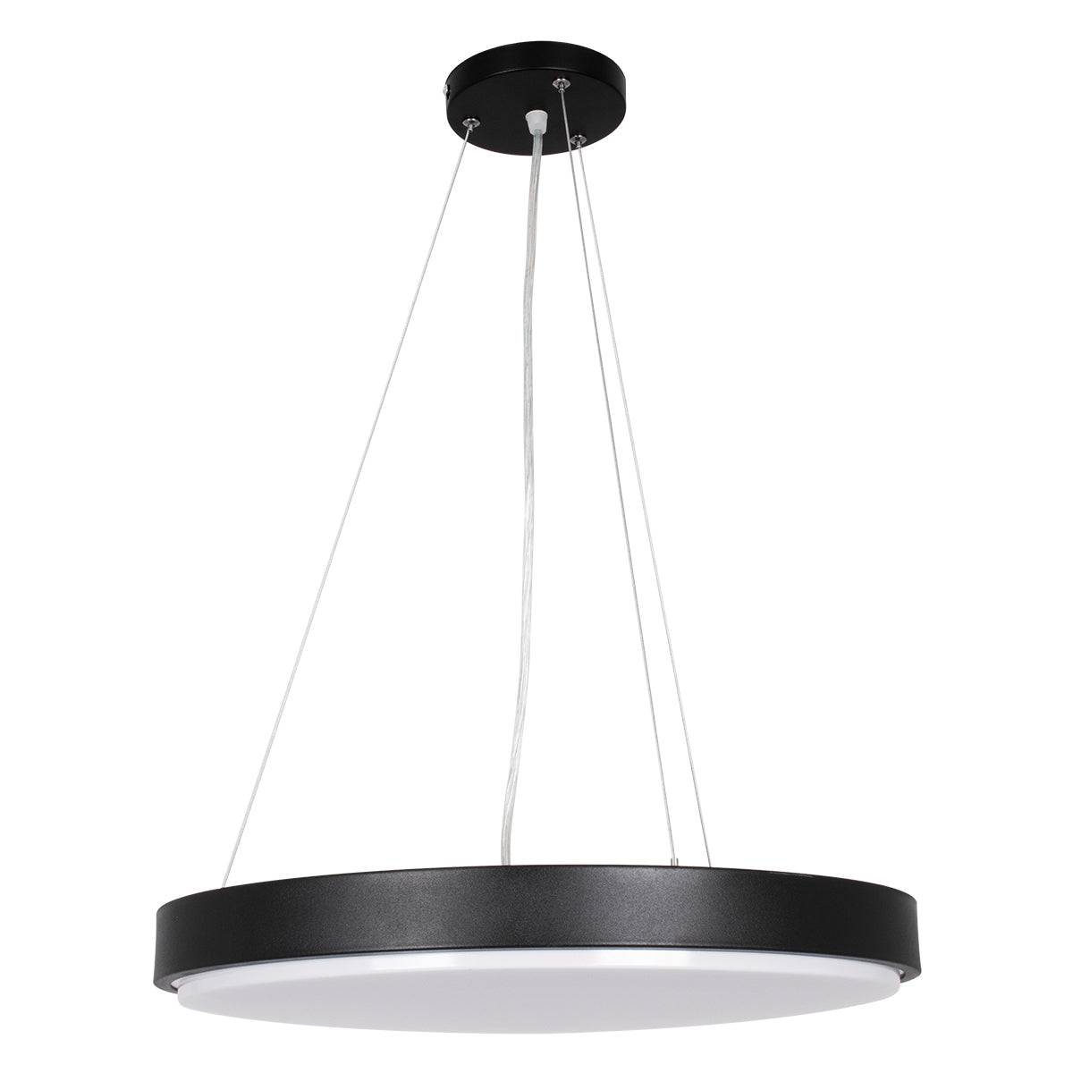 GloboStar® CASPER 61019 Κρεμαστή Πλαφονιέρα Οροφής LED CCT 76W 8372lm 120° AC 220-240V - Εναλλαγή Φωτισμού μέσω Τηλεχειριστηρίου All In One Ψυχρό Λευκό 6000k+Φυσικό Λευκό 4500k+Θερμό Λευκό 2700k Dimmable Φ45cm - Μαύρο - 3 Years Warranty - ledmania.gr