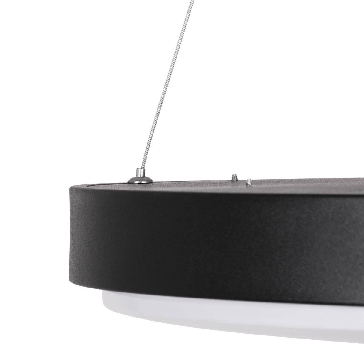 GloboStar® CASPER 61019 Κρεμαστή Πλαφονιέρα Οροφής LED CCT 76W 8372lm 120° AC 220-240V - Εναλλαγή Φωτισμού μέσω Τηλεχειριστηρίου All In One Ψυχρό Λευκό 6000k+Φυσικό Λευκό 4500k+Θερμό Λευκό 2700k Dimmable Φ45cm - Μαύρο - 3 Years Warranty - ledmania.gr