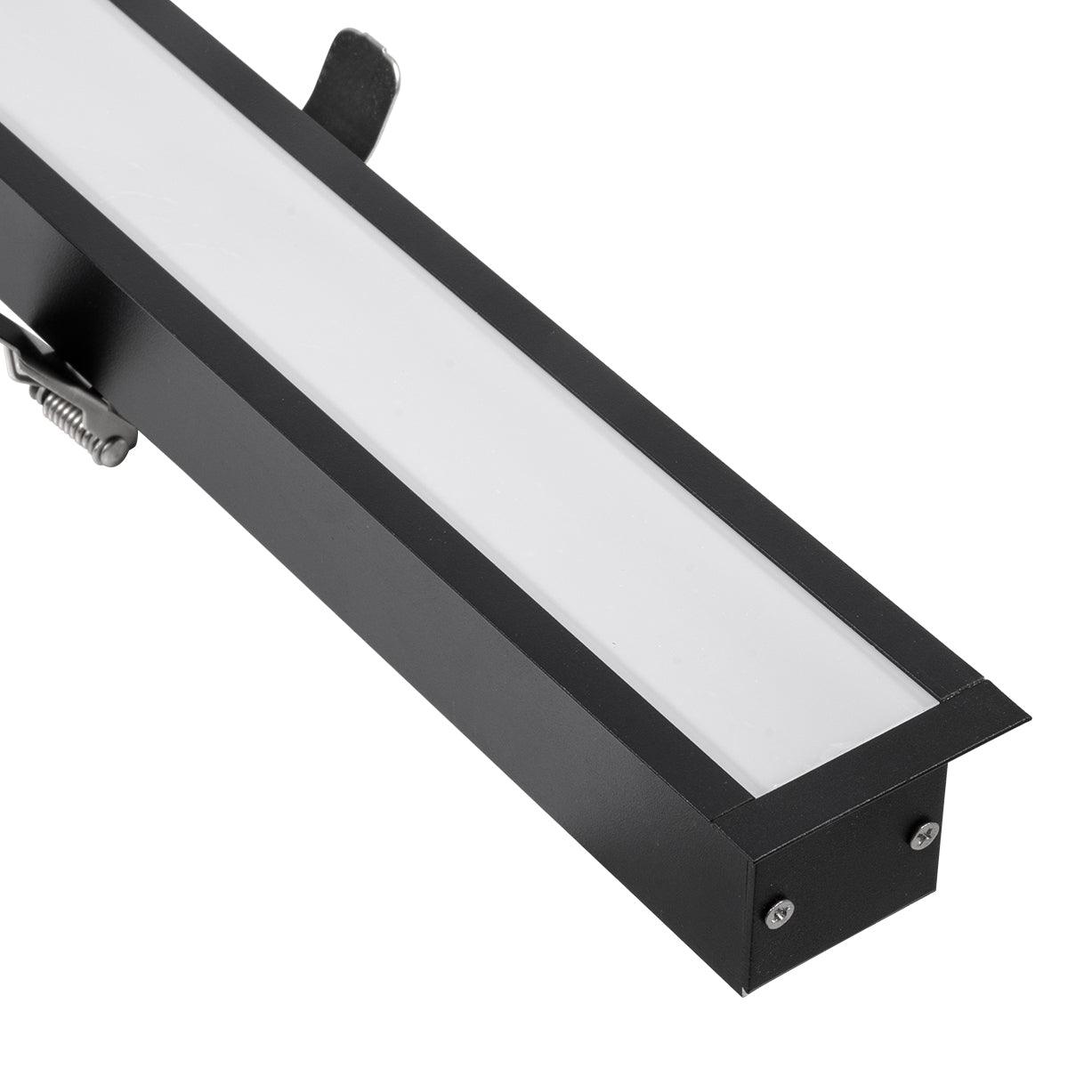 GloboStar® LUCA 61032 Γραμμικό Χωνευτό Φωτιστικό Linear LED CCT 54W 6500lm 120° AC 220-240V Μ121.5 x Π5 x Υ4cm - Εναλλαγή Φωτισμού μέσω Τηλεχειριστηρίου All In One Ψυχρό 6000k+Φυσικό 4500k+Θερμό 2700k Dimmable - Μαύρο - 3 Years Warranty - ledmania.gr