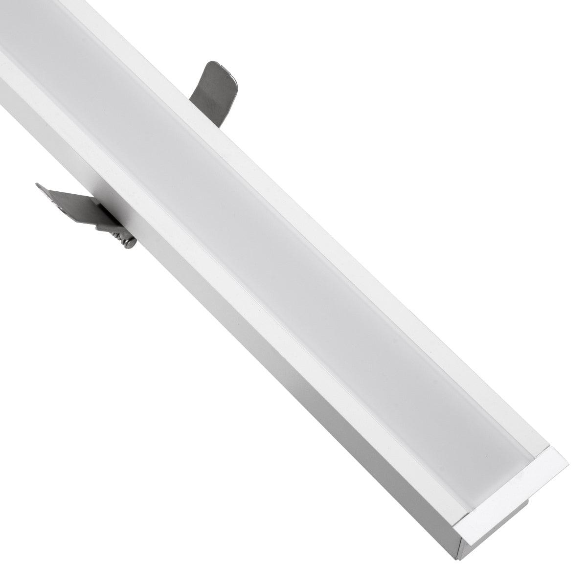 GloboStar® LUCA 61033 Γραμμικό Χωνευτό Φωτιστικό Linear LED CCT 54W 6500lm 120° AC 220-240V Μ121.5 x Π5 x Υ4cm - Εναλλαγή Φωτισμού μέσω Τηλεχειριστηρίου All In One Ψυχρό 6000k+Φυσικό 4500k+Θερμό 2700k Dimmable - Λευκό - 3 Years Warranty - ledmania.gr