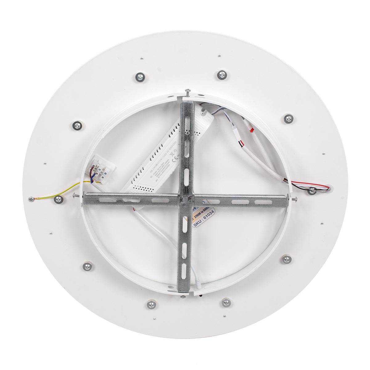 GloboStar® ARIANA 61034 Πλαφονιέρα Οροφής Κύκλος LED CCT 55W 6376lm 120° AC 220-240V - Εναλλαγή Φωτισμού μέσω Τηλεχειριστηρίου All In One Ψυχρό Λευκό 6000k+Φυσικό Λευκό 4500k+Θερμό Λευκό 2700k Dimmable Φ48cm - Μαύρο - 3 Years Warranty - ledmania.gr