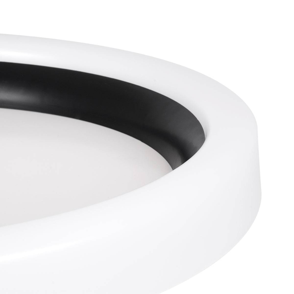 GloboStar® ARIANA 61034 Πλαφονιέρα Οροφής Κύκλος LED CCT 55W 6376lm 120° AC 220-240V - Εναλλαγή Φωτισμού μέσω Τηλεχειριστηρίου All In One Ψυχρό Λευκό 6000k+Φυσικό Λευκό 4500k+Θερμό Λευκό 2700k Dimmable Φ48cm - Μαύρο - 3 Years Warranty - ledmania.gr