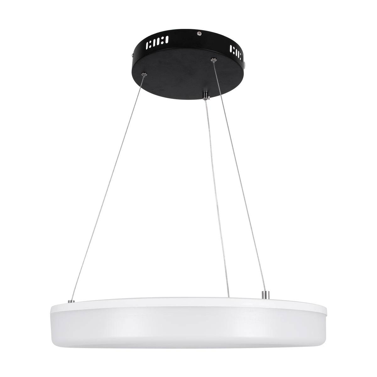 GloboStar® ARIANA 61037 Κρεμαστή Πλαφονιέρα Οροφής Κύκλος LED CCT 55W 6376lm 120° AC 220-240V - Εναλλαγή Φωτισμού μέσω Τηλεχειριστηρίου All In One Ψυχρό Λευκό 6000k+Φυσικό Λευκό 4500k+Θερμό Λευκό 2700k Dimmable Φ48cm - Μαύρο - 3 Years Warranty - ledmania.gr