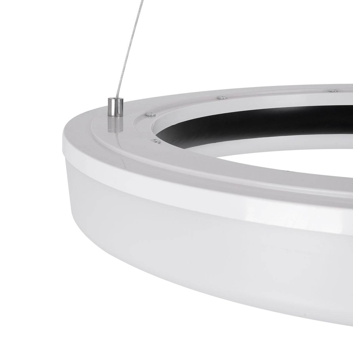 GloboStar® ARIANA 61037 Κρεμαστή Πλαφονιέρα Οροφής Κύκλος LED CCT 55W 6376lm 120° AC 220-240V - Εναλλαγή Φωτισμού μέσω Τηλεχειριστηρίου All In One Ψυχρό Λευκό 6000k+Φυσικό Λευκό 4500k+Θερμό Λευκό 2700k Dimmable Φ48cm - Μαύρο - 3 Years Warranty - ledmania.gr