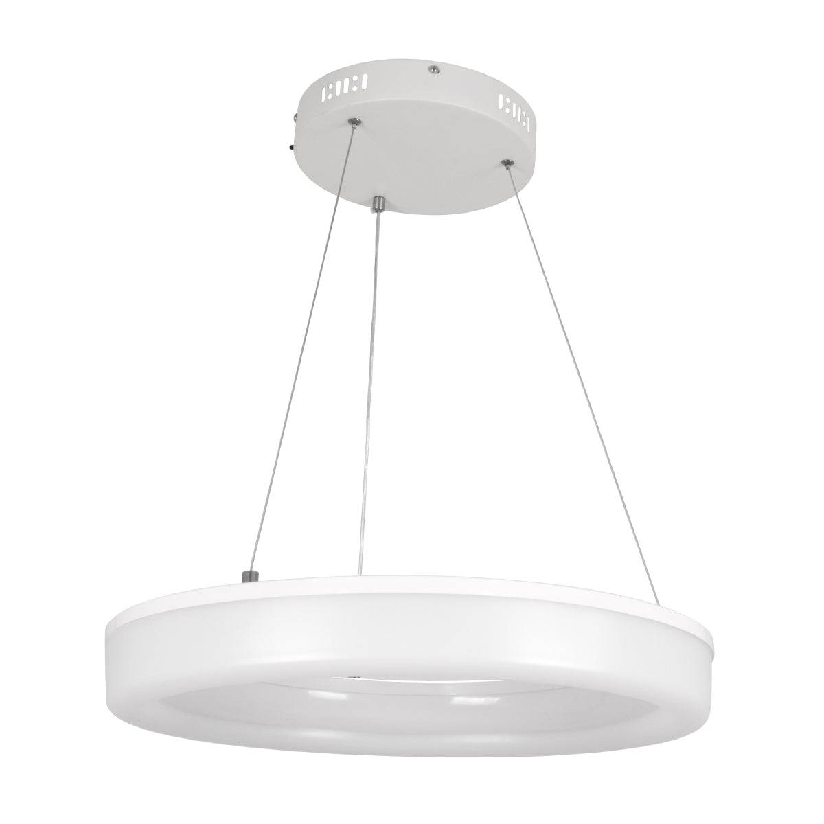 GloboStar® ARIANA 61038 Κρεμαστή Πλαφονιέρα Οροφής Κύκλος LED CCT 55W 6376lm 120° AC 220-240V - Εναλλαγή Φωτισμού μέσω Τηλεχειριστηρίου All In One Ψυχρό Λευκό 6000k+Φυσικό Λευκό 4500k+Θερμό Λευκό 2700k Dimmable Φ48cm - Λευκό - 3 Years Warranty - ledmania.gr
