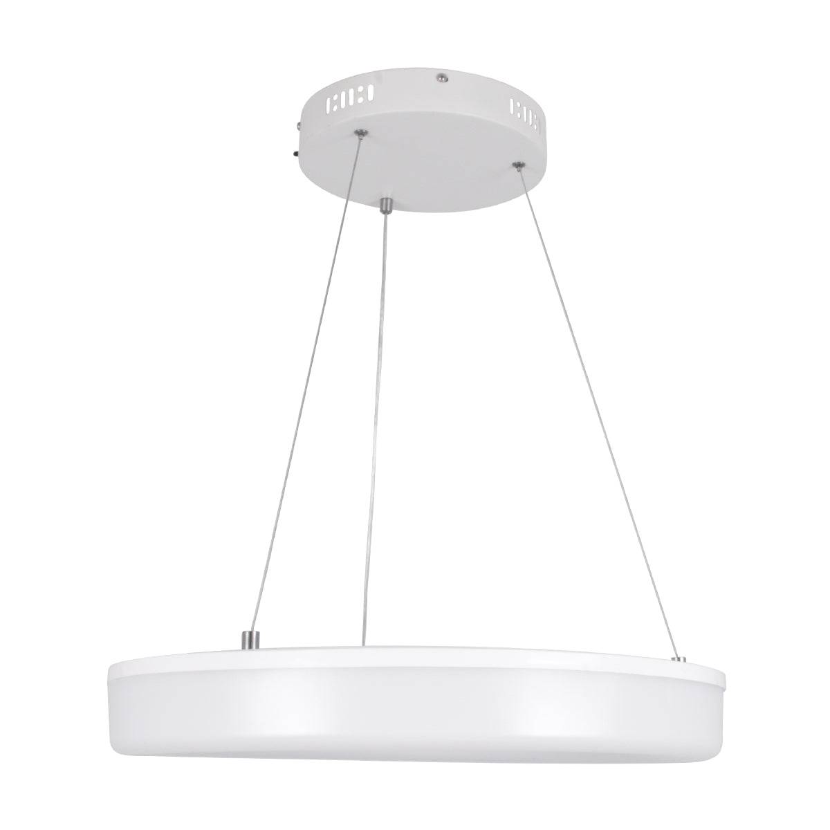 GloboStar® ARIANA 61038 Κρεμαστή Πλαφονιέρα Οροφής Κύκλος LED CCT 55W 6376lm 120° AC 220-240V - Εναλλαγή Φωτισμού μέσω Τηλεχειριστηρίου All In One Ψυχρό Λευκό 6000k+Φυσικό Λευκό 4500k+Θερμό Λευκό 2700k Dimmable Φ48cm - Λευκό - 3 Years Warranty - ledmania.gr
