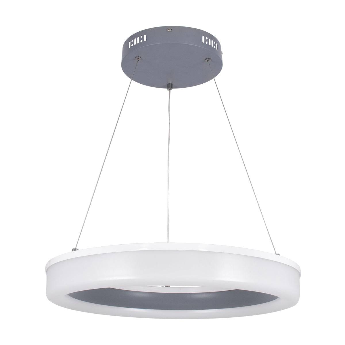 GloboStar® ARIANA 61039 Κρεμαστή Πλαφονιέρα Οροφής Κύκλος LED CCT 55W 6376lm 120° AC 220-240V - Εναλλαγή Φωτισμού μέσω Τηλεχειριστηρίου All In One Ψυχρό Λευκό 6000k+Φυσικό Λευκό 4500k+Θερμό Λευκό 2700k Dimmable Φ48cm - Ανθρακί - 3 Years Warrant - ledmania.gr