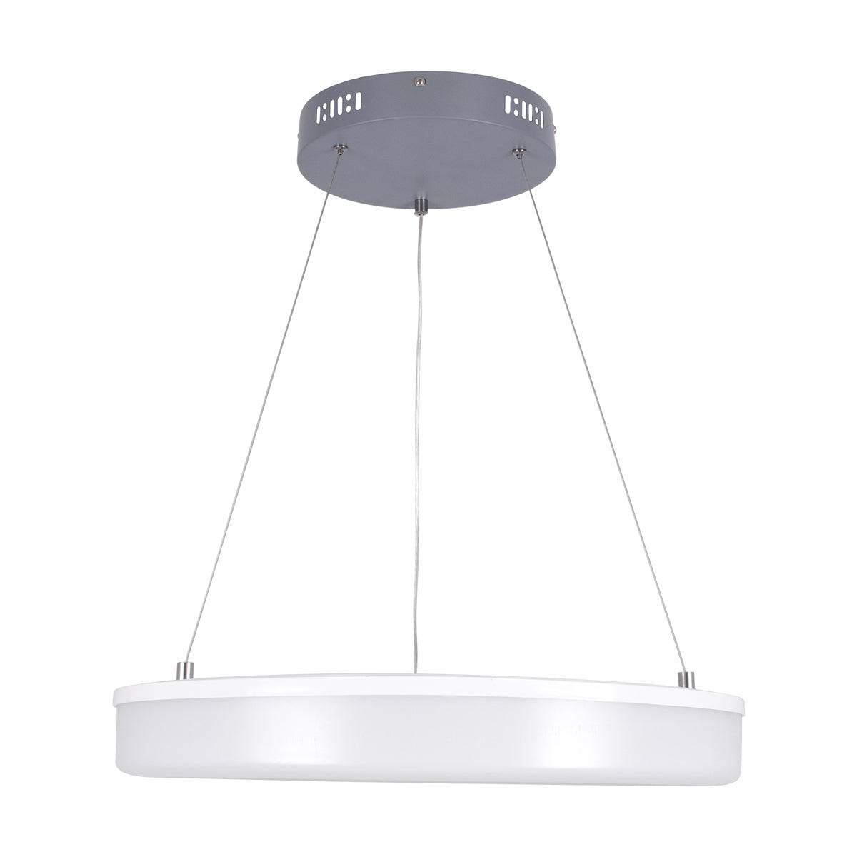 GloboStar® ARIANA 61039 Κρεμαστή Πλαφονιέρα Οροφής Κύκλος LED CCT 55W 6376lm 120° AC 220-240V - Εναλλαγή Φωτισμού μέσω Τηλεχειριστηρίου All In One Ψυχρό Λευκό 6000k+Φυσικό Λευκό 4500k+Θερμό Λευκό 2700k Dimmable Φ48cm - Ανθρακί - 3 Years Warrant - ledmania.gr