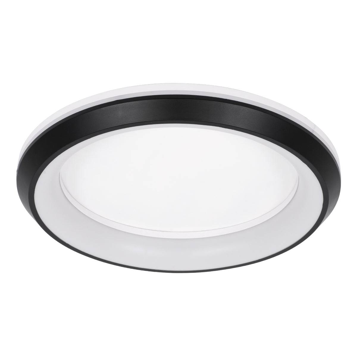 GloboStar® MELINA 61040 Πλαφονιέρα Οροφής Κύκλος LED CCT 55W 6376lm 120° AC 220-240V - Εναλλαγή Φωτισμού μέσω Τηλεχειριστηρίου All In One Ψυχρό Λευκό 6000k+Φυσικό Λευκό 4500k+Θερμό Λευκό 2700k Dimmable Φ48cm - Μαύρο - 3 Years Warranty - ledmania.gr