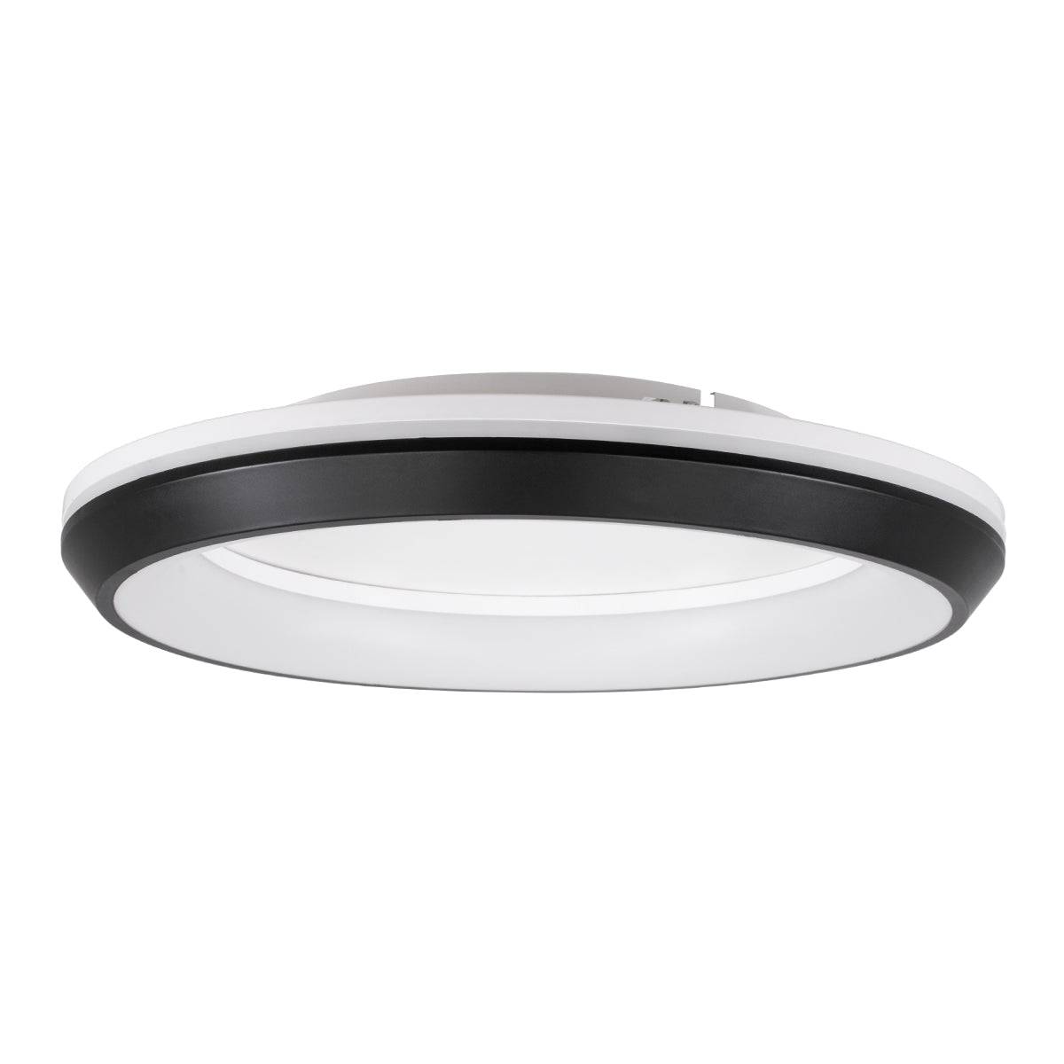 GloboStar® MELINA 61040 Πλαφονιέρα Οροφής Κύκλος LED CCT 55W 6376lm 120° AC 220-240V - Εναλλαγή Φωτισμού μέσω Τηλεχειριστηρίου All In One Ψυχρό Λευκό 6000k+Φυσικό Λευκό 4500k+Θερμό Λευκό 2700k Dimmable Φ48cm - Μαύρο - 3 Years Warranty - ledmania.gr