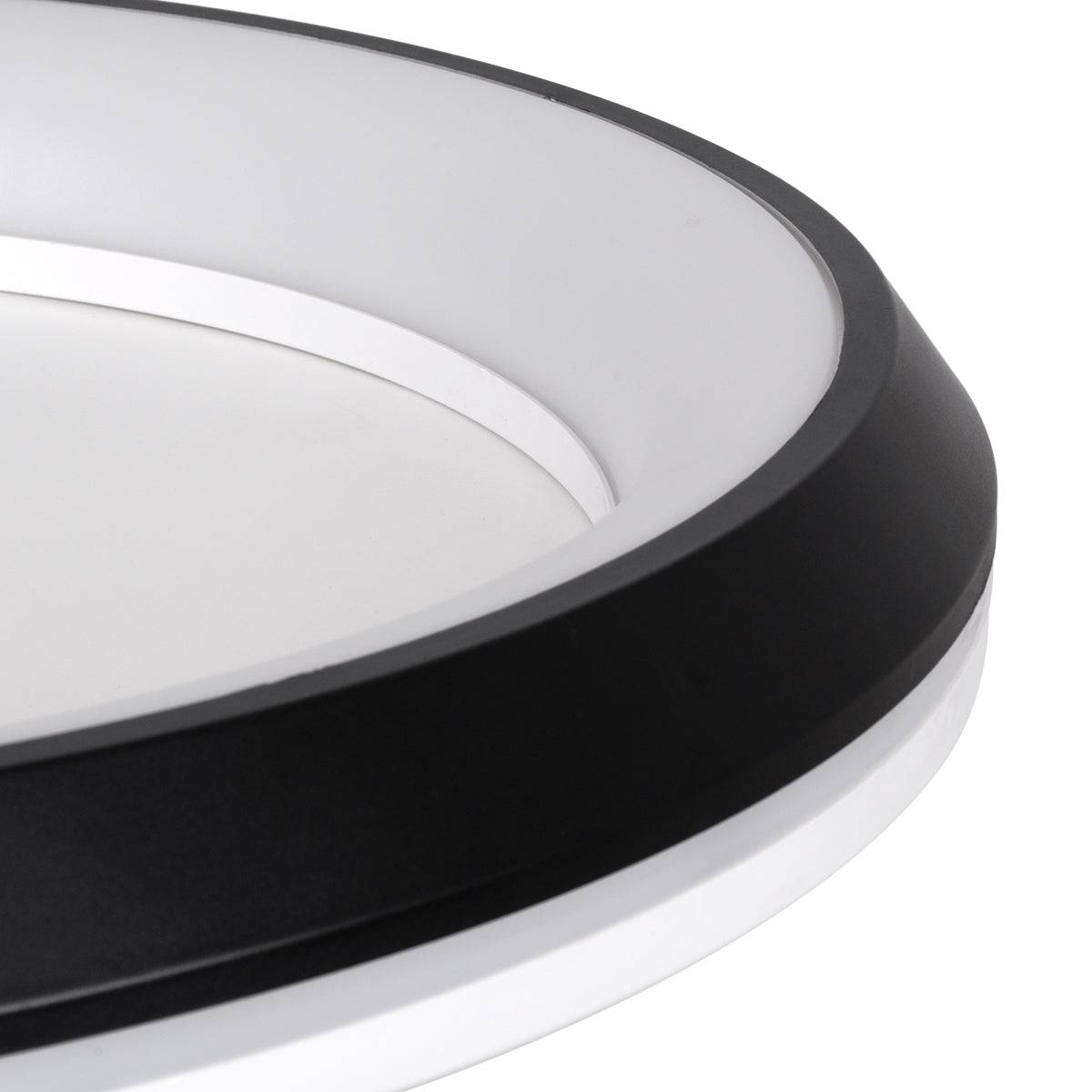 GloboStar® MELINA 61040 Πλαφονιέρα Οροφής Κύκλος LED CCT 55W 6376lm 120° AC 220-240V - Εναλλαγή Φωτισμού μέσω Τηλεχειριστηρίου All In One Ψυχρό Λευκό 6000k+Φυσικό Λευκό 4500k+Θερμό Λευκό 2700k Dimmable Φ48cm - Μαύρο - 3 Years Warranty - ledmania.gr