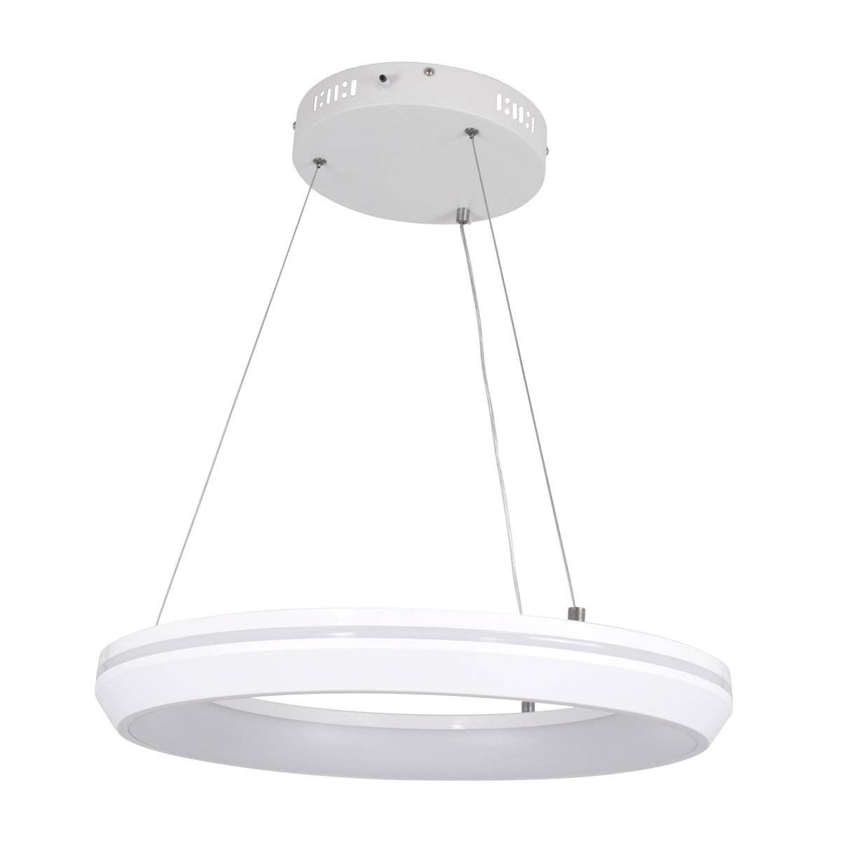 GloboStar® MELINA 61044 Κρεμαστή Πλαφονιέρα Οροφής Κύκλος LED CCT 55W 6376lm 120° AC 220-240V - Εναλλαγή Φωτισμού μέσω Τηλεχειριστηρίου All In One Ψυχρό Λευκό 6000k+Φυσικό Λευκό 4500k+Θερμό Λευκό 2700k Dimmable Φ48cm - Λευκό - 3 Years Warranty - ledmania.gr