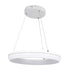 GloboStar® MELINA 61044 Κρεμαστή Πλαφονιέρα Οροφής Κύκλος LED CCT 55W 6376lm 120° AC 220-240V - Εναλλαγή Φωτισμού μέσω Τηλεχειριστηρίου All In One Ψυχρό Λευκό 6000k+Φυσικό Λευκό 4500k+Θερμό Λευκό 2700k Dimmable Φ48cm - Λευκό - 3 Years Warranty - ledmania.gr