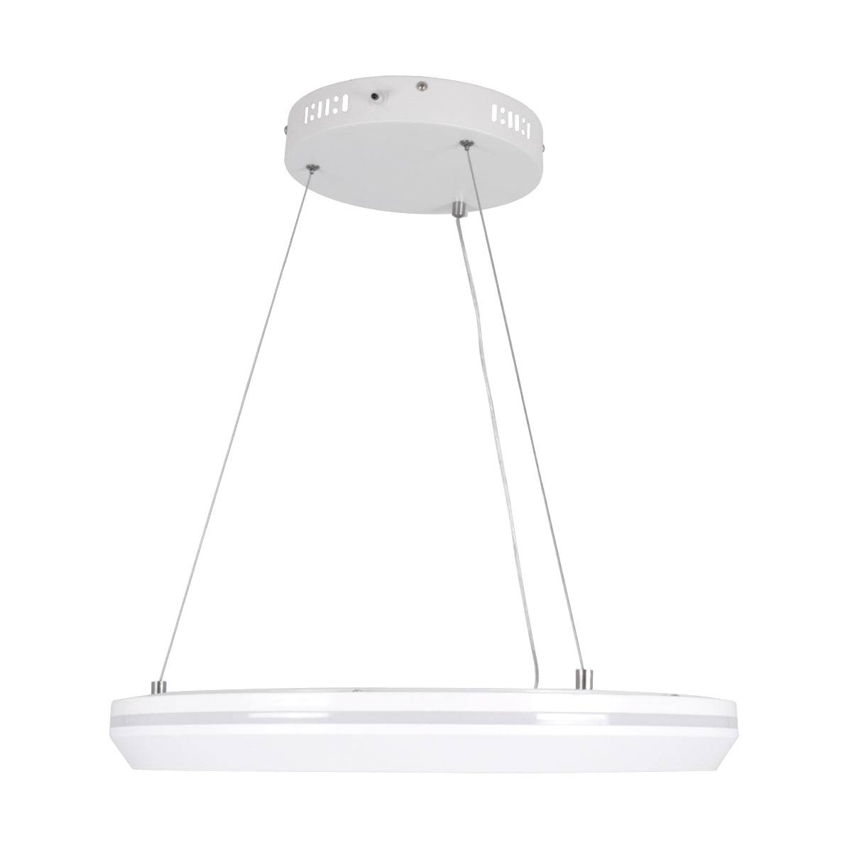 GloboStar® MELINA 61044 Κρεμαστή Πλαφονιέρα Οροφής Κύκλος LED CCT 55W 6376lm 120° AC 220-240V - Εναλλαγή Φωτισμού μέσω Τηλεχειριστηρίου All In One Ψυχρό Λευκό 6000k+Φυσικό Λευκό 4500k+Θερμό Λευκό 2700k Dimmable Φ48cm - Λευκό - 3 Years Warranty - ledmania.gr