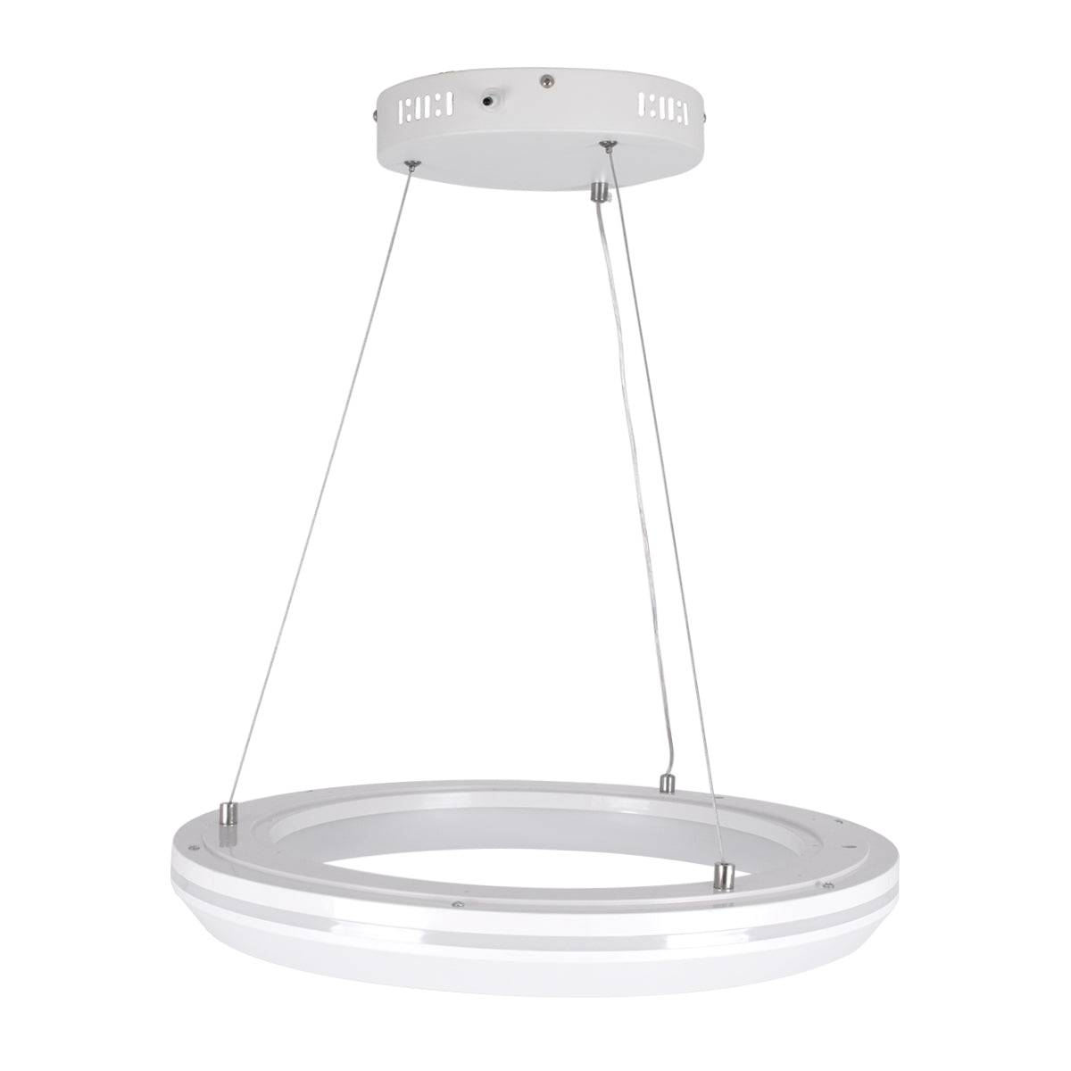 GloboStar® MELINA 61044 Κρεμαστή Πλαφονιέρα Οροφής Κύκλος LED CCT 55W 6376lm 120° AC 220-240V - Εναλλαγή Φωτισμού μέσω Τηλεχειριστηρίου All In One Ψυχρό Λευκό 6000k+Φυσικό Λευκό 4500k+Θερμό Λευκό 2700k Dimmable Φ48cm - Λευκό - 3 Years Warranty - ledmania.gr
