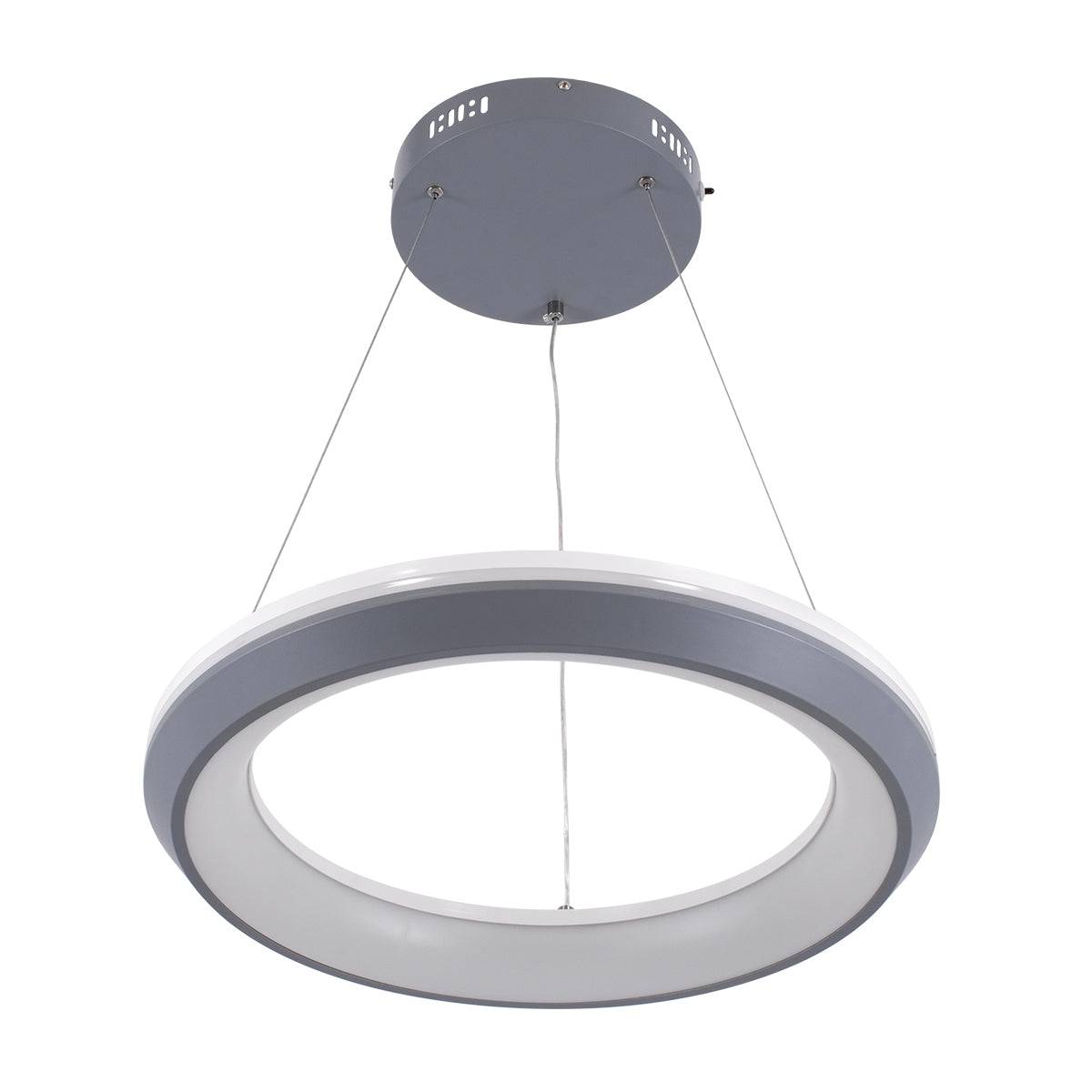 GloboStar® MELINA 61045 Κρεμαστή Πλαφονιέρα Οροφής Κύκλος LED CCT 55W 6376lm 120° AC 220-240V - Εναλλαγή Φωτισμού μέσω Τηλεχειριστηρίου All In One Ψυχρό Λευκό 6000k+Φυσικό Λευκό 4500k+Θερμό Λευκό 2700k Dimmable Φ48cm - Ανθρακί - 3 Years Warranty - ledmania.gr