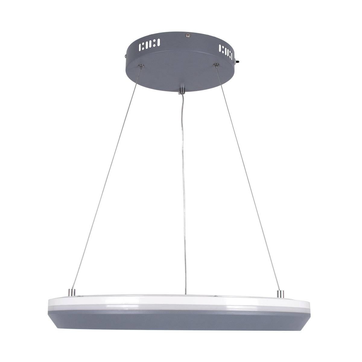 GloboStar® MELINA 61045 Κρεμαστή Πλαφονιέρα Οροφής Κύκλος LED CCT 55W 6376lm 120° AC 220-240V - Εναλλαγή Φωτισμού μέσω Τηλεχειριστηρίου All In One Ψυχρό Λευκό 6000k+Φυσικό Λευκό 4500k+Θερμό Λευκό 2700k Dimmable Φ48cm - Ανθρακί - 3 Years Warranty - ledmania.gr