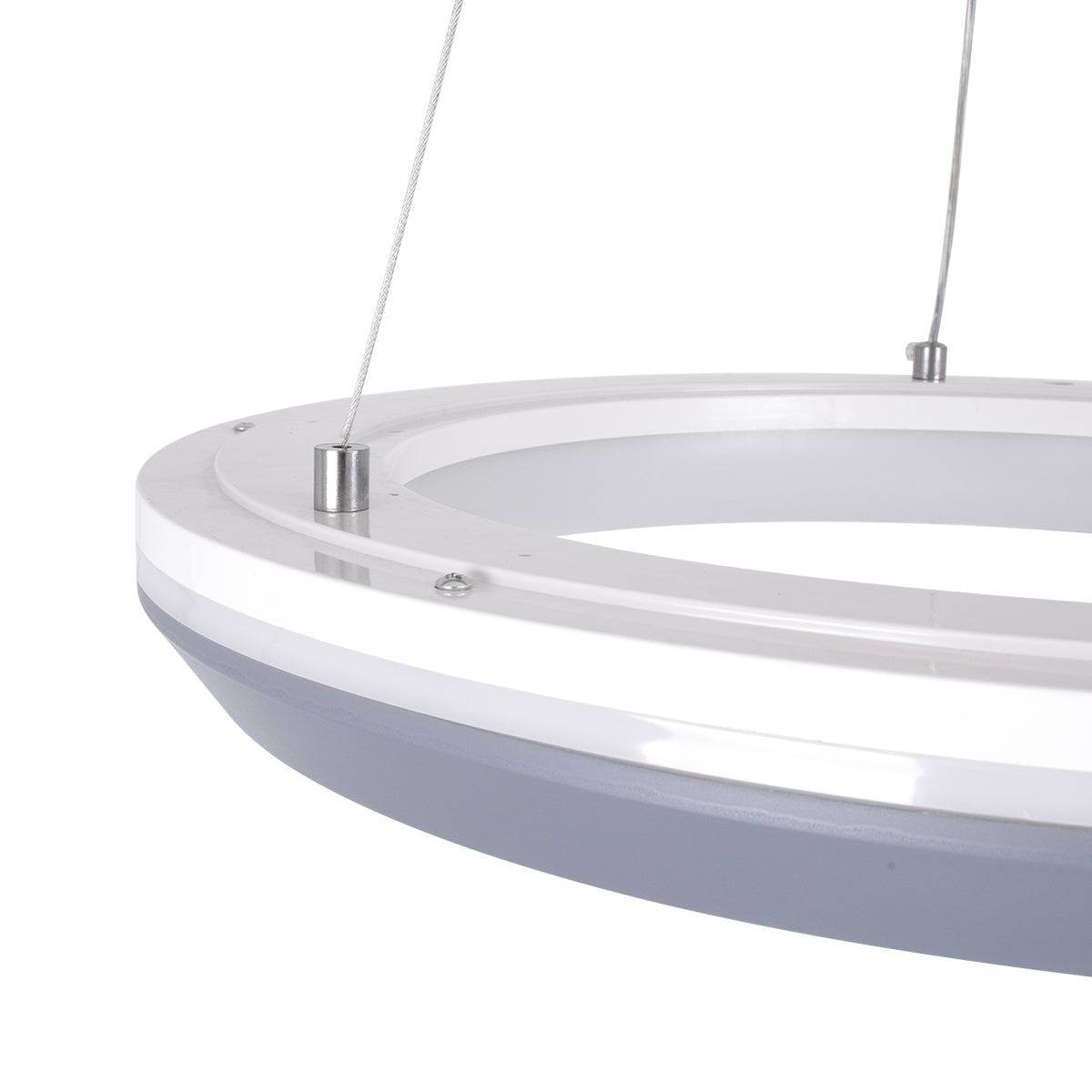 GloboStar® MELINA 61045 Κρεμαστή Πλαφονιέρα Οροφής Κύκλος LED CCT 55W 6376lm 120° AC 220-240V - Εναλλαγή Φωτισμού μέσω Τηλεχειριστηρίου All In One Ψυχρό Λευκό 6000k+Φυσικό Λευκό 4500k+Θερμό Λευκό 2700k Dimmable Φ48cm - Ανθρακί - 3 Years Warranty - ledmania.gr