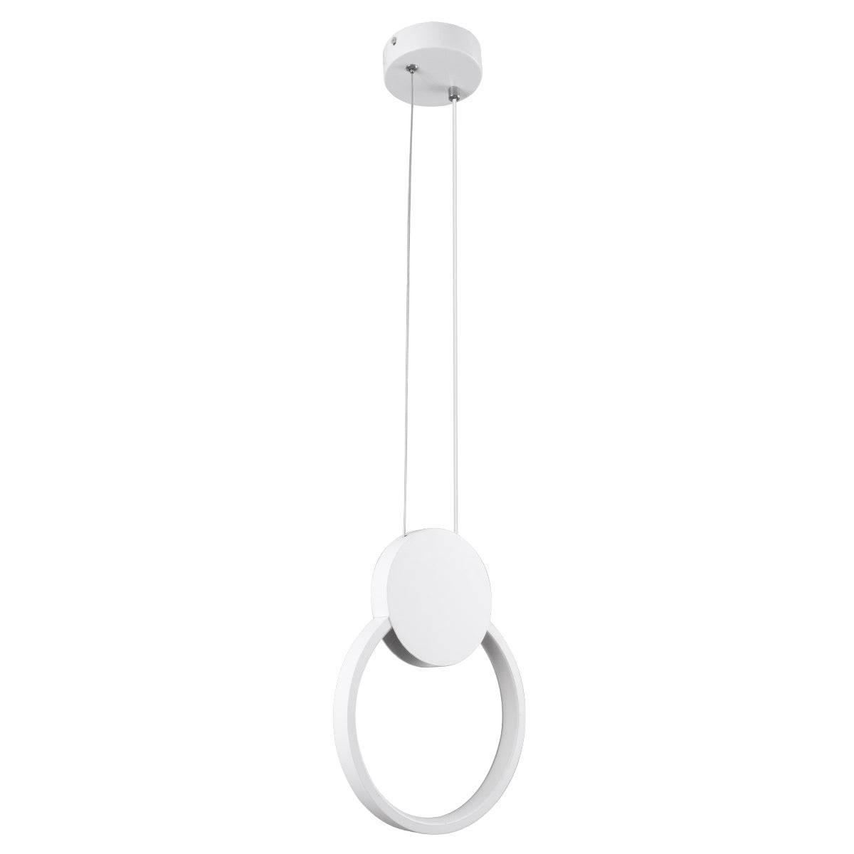 GloboStar® CYCLOS 61074 Κρεμαστό Φωτιστικό Οροφής Design LED CCT 9W 1080lm 300° AC 220-240V - Εναλλαγή Φωτισμού μέσω Διακόπτη On/Off All In One Ψυχρό 6000k+Φυσικό 4500k+Θερμό 2700k Μ21 x Π2.3 x Υ26.5cm - Λευκό - ledmania.gr