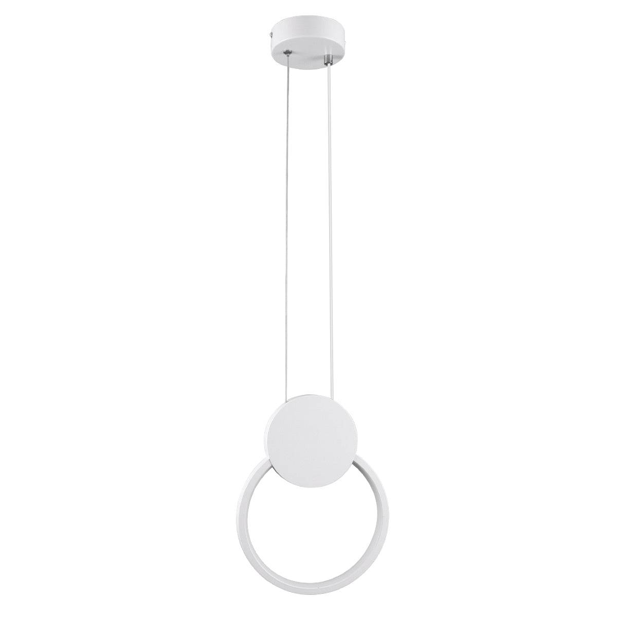 GloboStar® CYCLOS 61074 Κρεμαστό Φωτιστικό Οροφής Design LED CCT 9W 1080lm 300° AC 220-240V - Εναλλαγή Φωτισμού μέσω Διακόπτη On/Off All In One Ψυχρό 6000k+Φυσικό 4500k+Θερμό 2700k Μ21 x Π2.3 x Υ26.5cm - Λευκό - ledmania.gr