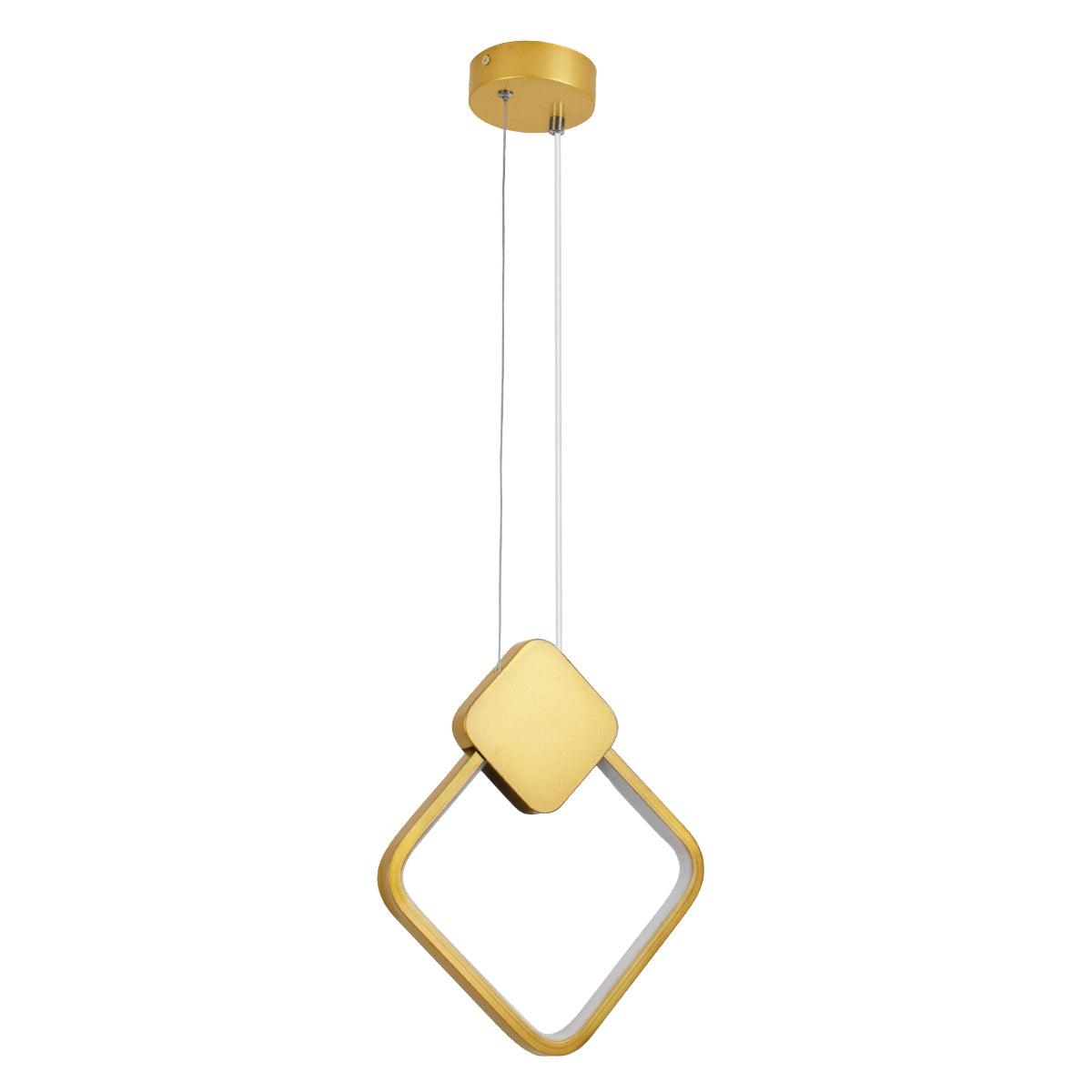 MARY 61084 Κρεμαστό Φωτιστικό Οροφής Design LED CCT 12W 1440lm 300° AC 220-240V - Εναλλαγή Φωτισμού μέσω Διακόπτη On/Off All In One Ψυχρό 6000k+Φυσικό 4500k+Θερμό 2700k  Χρυσό Βούρτσας - ledmania.gr