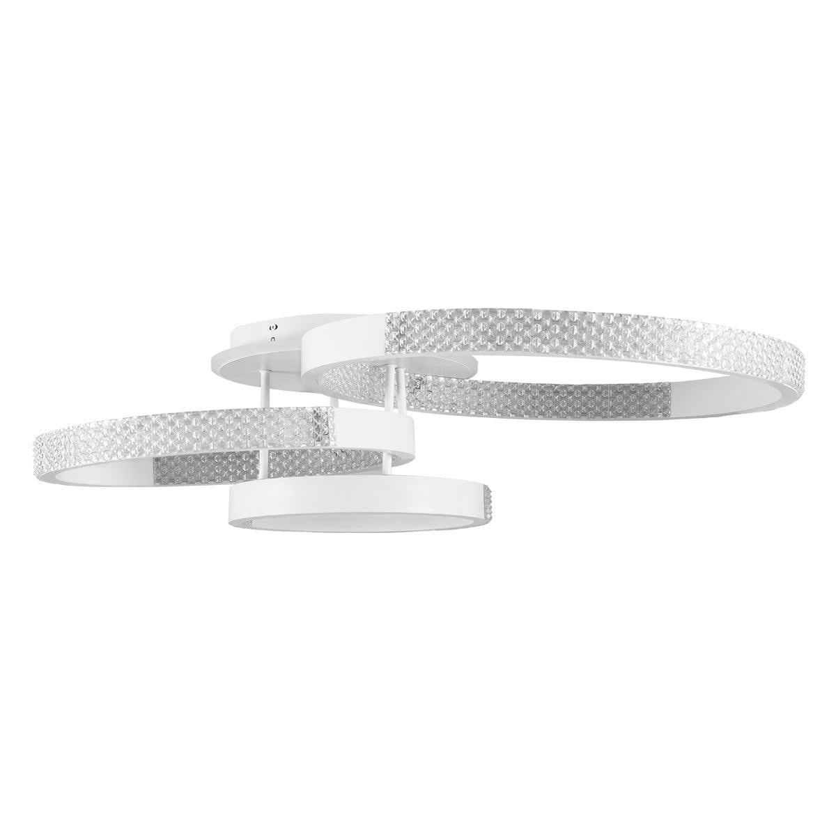 GloboStar® DIAMOND 61115 Φωτιστικό Οροφής Δαχτυλίδι-Κύκλος LED CCT 100W 12123lm 360° AC 220-240V - Εναλλαγή Φωτισμού μέσω Τηλεχειριστηρίου All In One Ψυχρό 6000k+Φυσικό 4500k+Θερμό 2700k Dimmable Φ30+40+50cm+BackLight - Λευκό - 3 Years Warranty - ledmania.gr