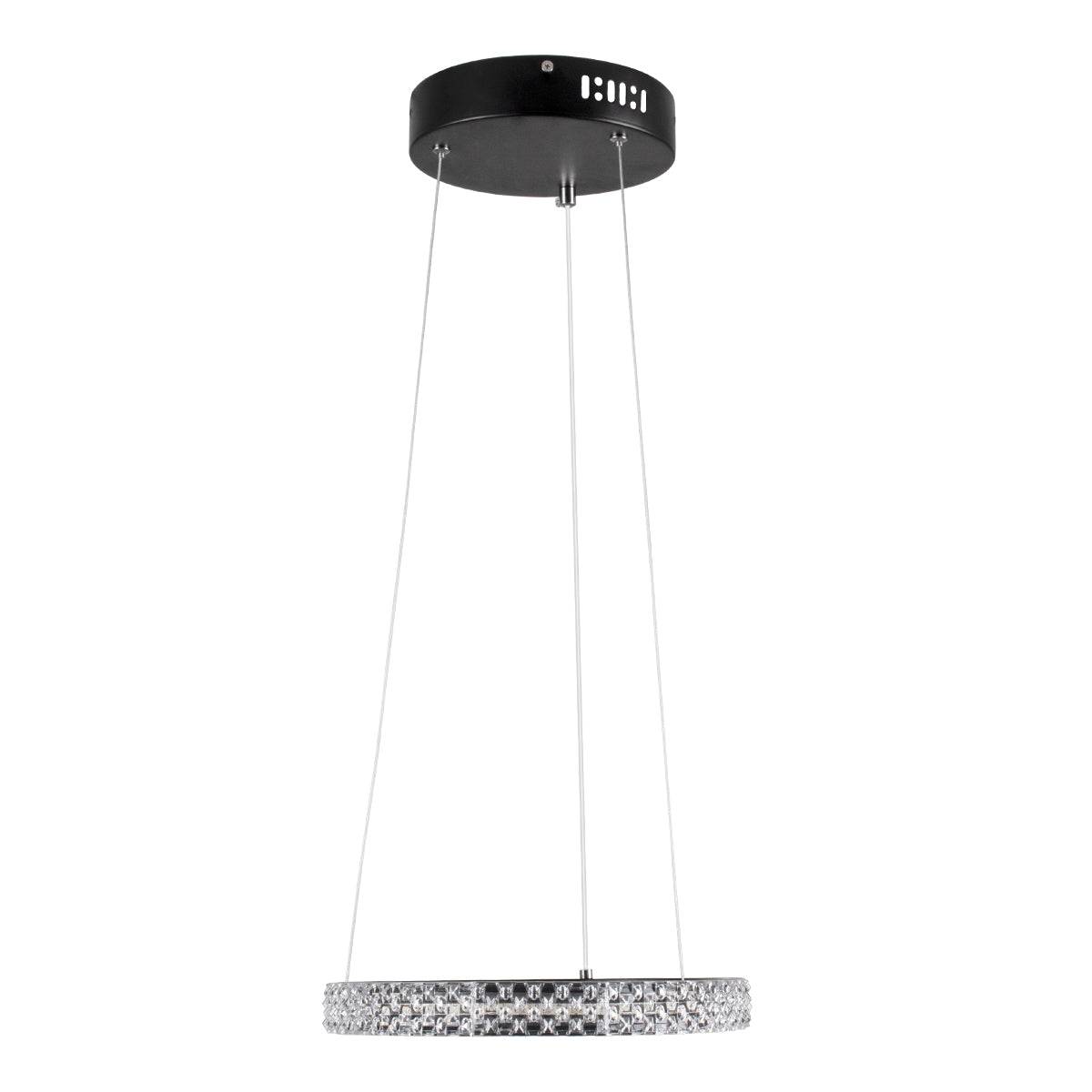 GloboStar® DIAMOND 61126 Κρεμαστό Φωτιστικό Δαχτυλίδι-Κύκλος LED CCT 20W 2356lm 360° AC 220-240V - Εναλλαγή Φωτισμού μέσω Τηλεχειριστηρίου All In One Ψυχρό 6000k+Φυσικό 4500k+Θερμό 2700k Dimmable Φ25cm - Μαύρο - 3 Years Warranty - ledmania.gr