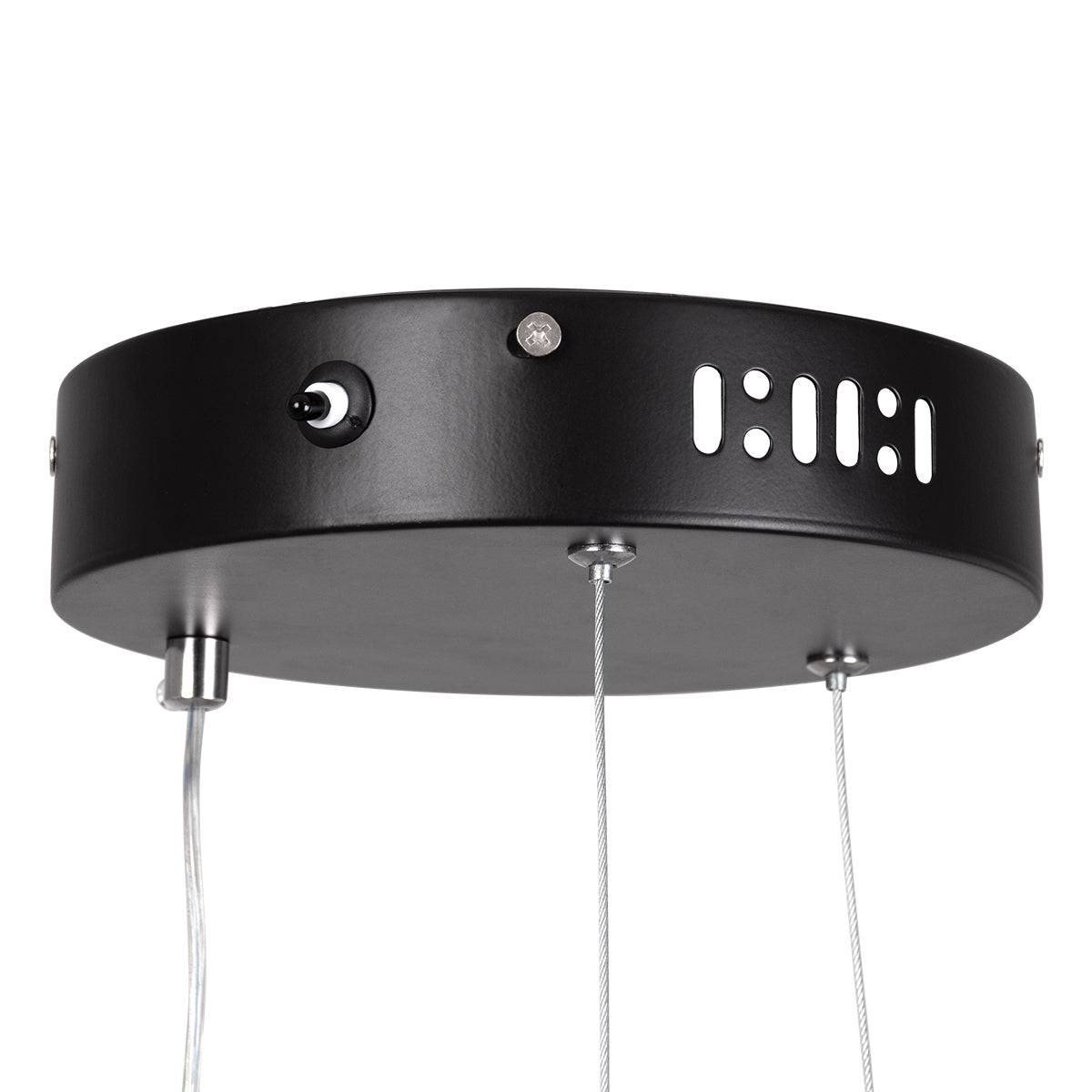 GloboStar® DIAMOND 61126 Κρεμαστό Φωτιστικό Δαχτυλίδι-Κύκλος LED CCT 20W 2356lm 360° AC 220-240V - Εναλλαγή Φωτισμού μέσω Τηλεχειριστηρίου All In One Ψυχρό 6000k+Φυσικό 4500k+Θερμό 2700k Dimmable Φ25cm - Μαύρο - 3 Years Warranty - ledmania.gr