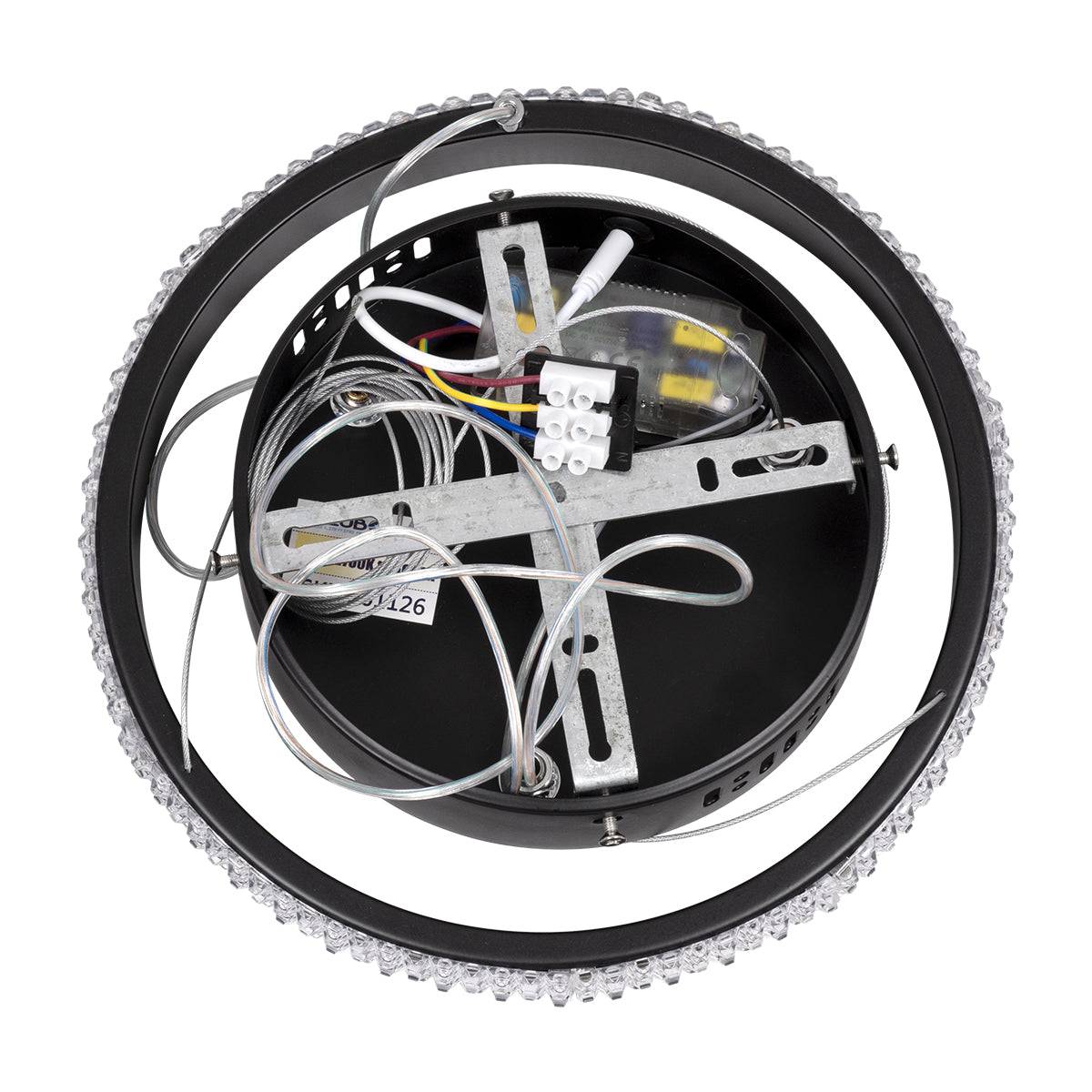 GloboStar® DIAMOND 61126 Κρεμαστό Φωτιστικό Δαχτυλίδι-Κύκλος LED CCT 20W 2356lm 360° AC 220-240V - Εναλλαγή Φωτισμού μέσω Τηλεχειριστηρίου All In One Ψυχρό 6000k+Φυσικό 4500k+Θερμό 2700k Dimmable Φ25cm - Μαύρο - 3 Years Warranty - ledmania.gr