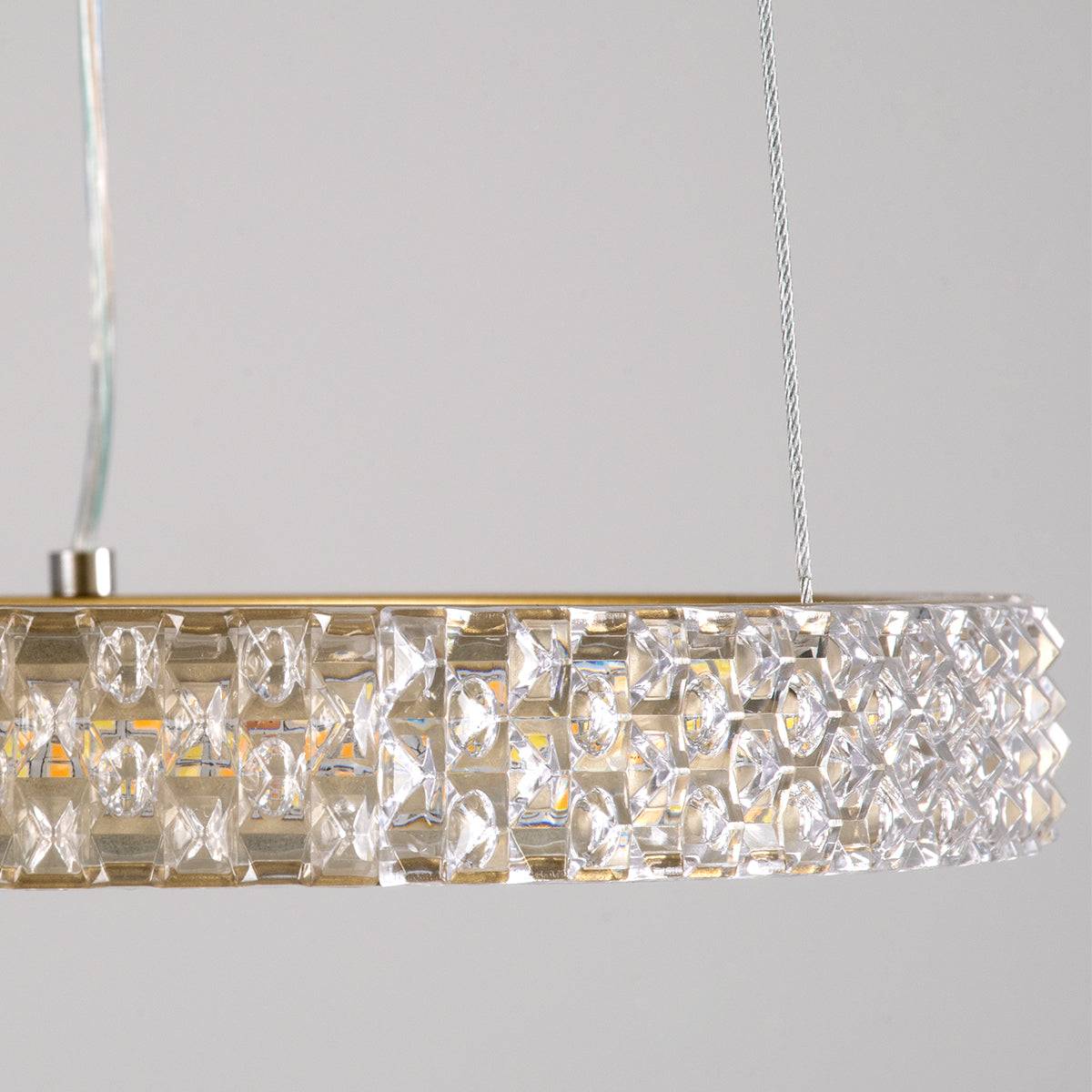 GloboStar® DIAMOND 61127 Κρεμαστό Φωτιστικό Δαχτυλίδι-Κύκλος LED CCT 20W 2356lm 360° AC 220-240V - Εναλλαγή Φωτισμού μέσω Τηλεχειριστηρίου All In One Ψυχρό 6000k+Φυσικό 4500k+Θερμό 2700k Dimmable Φ25cm - Χρυσό Βούρτσας - 3 Years Warranty - ledmania.gr