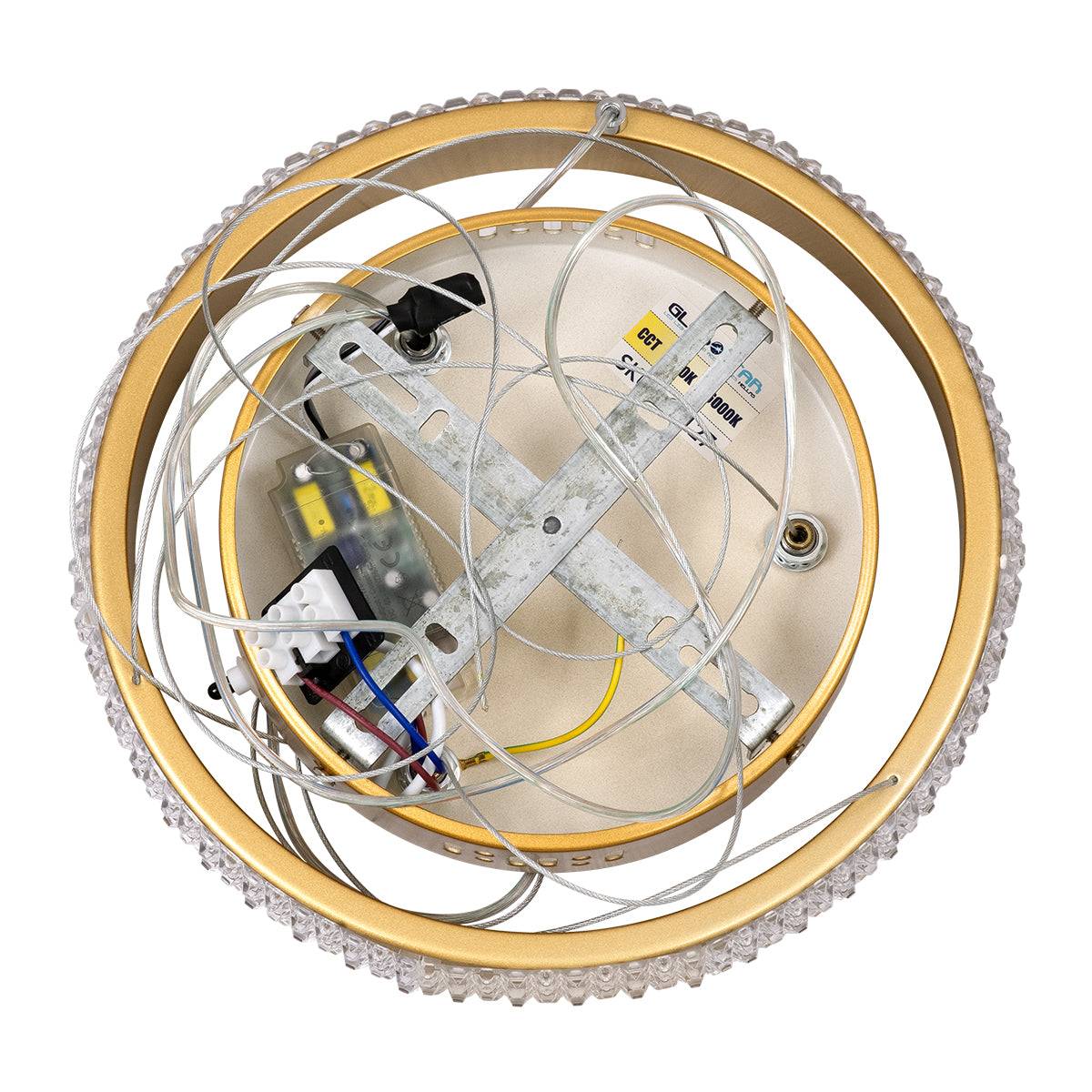 GloboStar® DIAMOND 61127 Κρεμαστό Φωτιστικό Δαχτυλίδι-Κύκλος LED CCT 20W 2356lm 360° AC 220-240V - Εναλλαγή Φωτισμού μέσω Τηλεχειριστηρίου All In One Ψυχρό 6000k+Φυσικό 4500k+Θερμό 2700k Dimmable Φ25cm - Χρυσό Βούρτσας - 3 Years Warranty - ledmania.gr