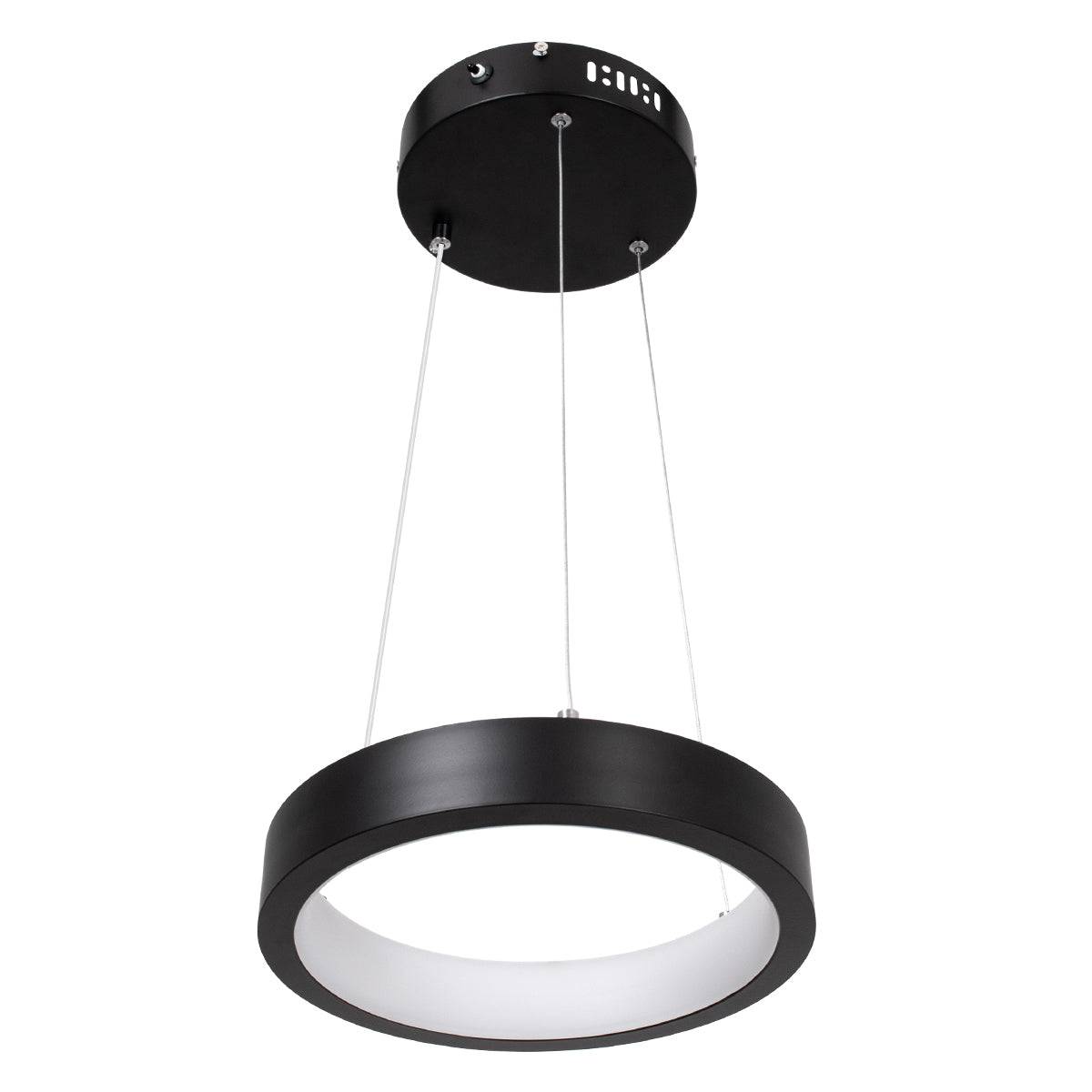 GloboStar® NEMESIS 61152 Κρεμαστό Φωτιστικό Δαχτυλίδι-Κύκλος LED CCT 20W 2356lm 360° AC 220-240V - Εναλλαγή Φωτισμού μέσω Τηλεχειριστηρίου All In One Ψυχρό 6000k+Φυσικό 4500k+Θερμό 2700k Dimmable Φ25cm - Μαύρο - 3 Years Warranty - ledmania.gr