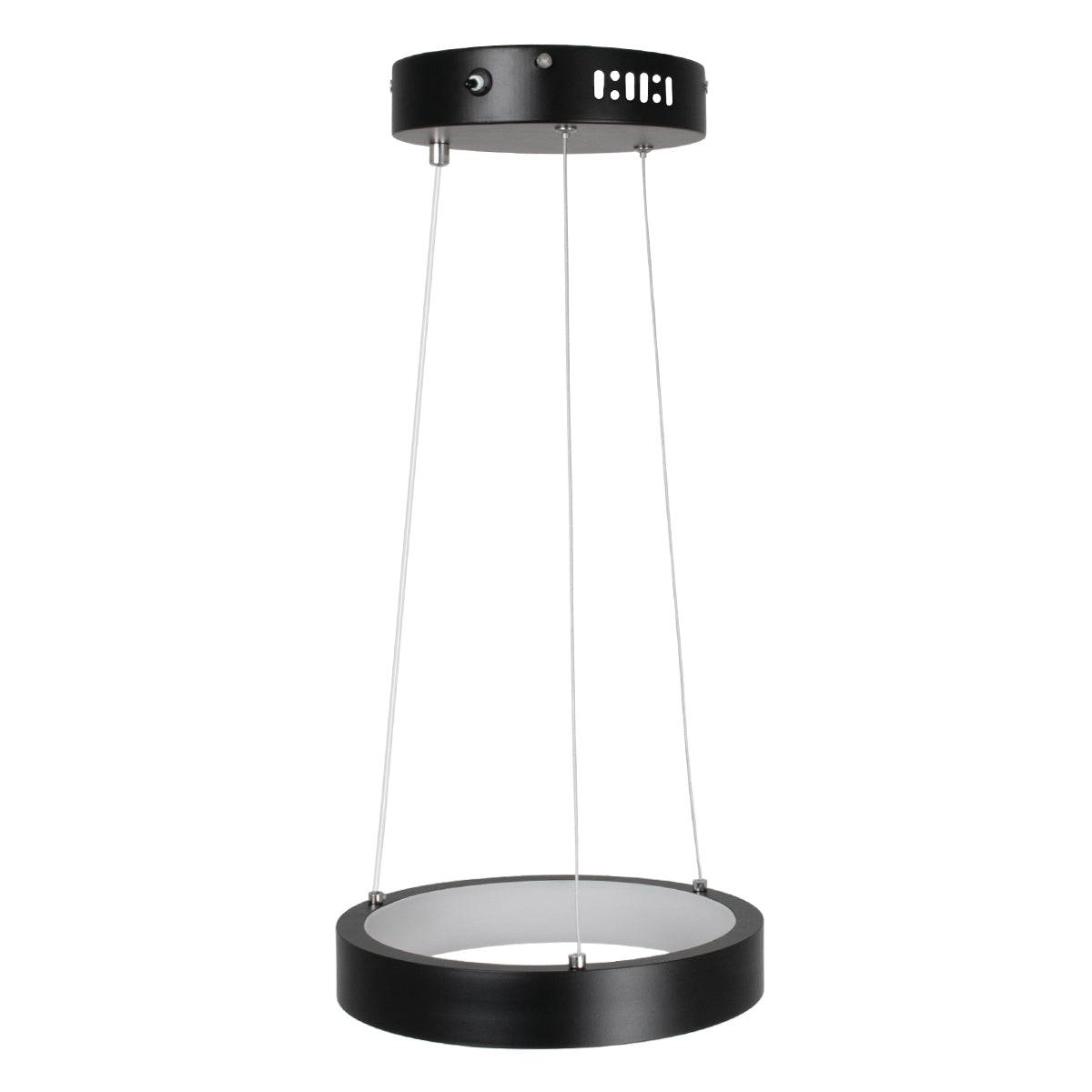 GloboStar® NEMESIS 61152 Κρεμαστό Φωτιστικό Δαχτυλίδι-Κύκλος LED CCT 20W 2356lm 360° AC 220-240V - Εναλλαγή Φωτισμού μέσω Τηλεχειριστηρίου All In One Ψυχρό 6000k+Φυσικό 4500k+Θερμό 2700k Dimmable Φ25cm - Μαύρο - 3 Years Warranty - ledmania.gr