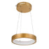 GloboStar® NEMESIS 61154 Κρεμαστό Φωτιστικό Δαχτυλίδι-Κύκλος LED CCT 20W 2356lm 360° AC 220-240V - Εναλλαγή Φωτισμού μέσω Τηλεχειριστηρίου All In One Ψυχρό 6000k+Φυσικό 4500k+Θερμό 2700k Dimmable Φ25cm - Χρυσό Βούρτσας - ledmania.gr