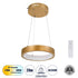 GloboStar® NEMESIS 61154 Κρεμαστό Φωτιστικό Δαχτυλίδι-Κύκλος LED CCT 20W 2356lm 360° AC 220-240V - Εναλλαγή Φωτισμού μέσω Τηλεχειριστηρίου All In One Ψυχρό 6000k+Φυσικό 4500k+Θερμό 2700k Dimmable Φ25cm - Χρυσό Βούρτσας - ledmania.gr