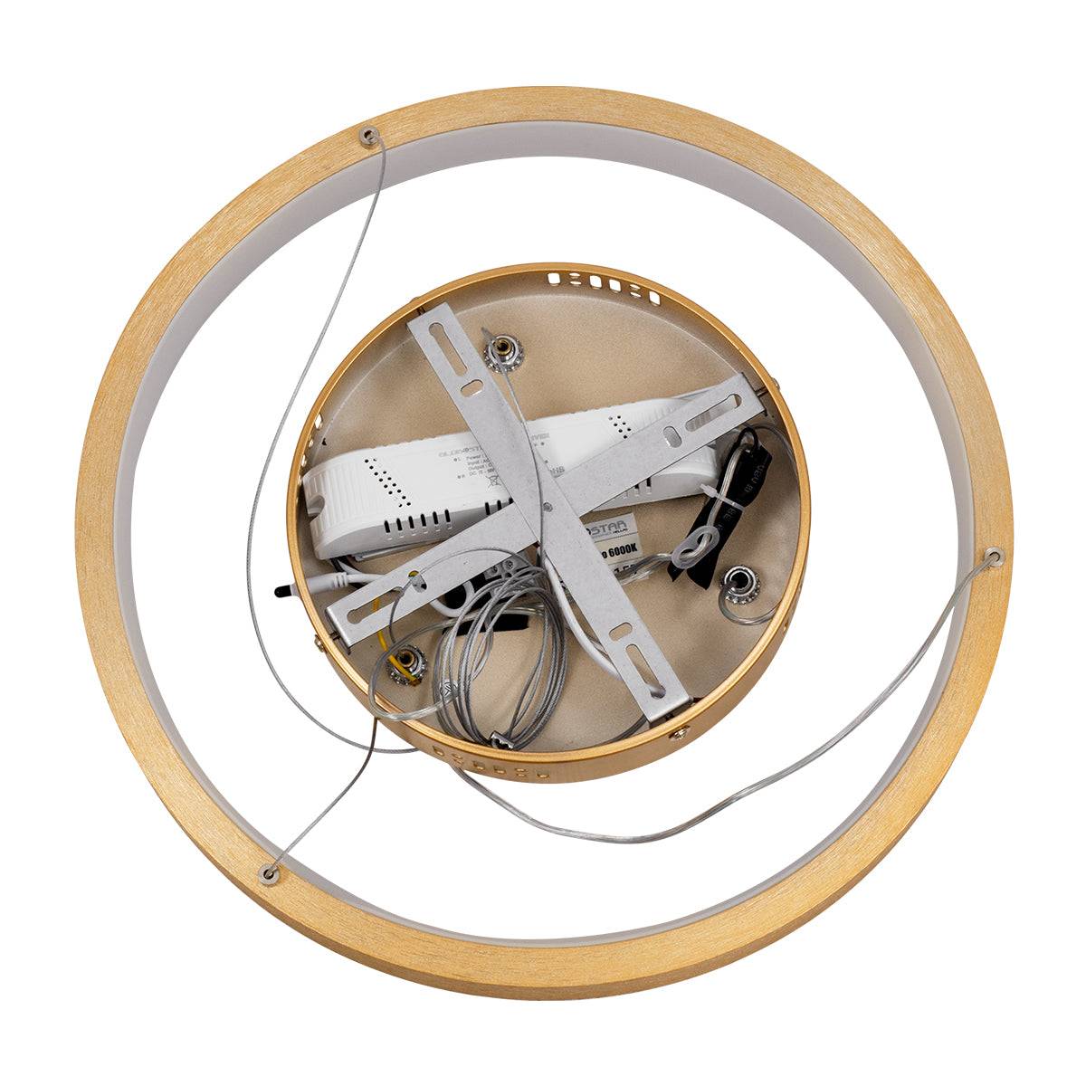 GloboStar® NEMESIS 61157 Κρεμαστό Φωτιστικό Δαχτυλίδι-Κύκλος LED CCT 30W 3513lm 360° AC 220-240V - Εναλλαγή Φωτισμού μέσω Τηλεχειριστηρίου All In One Ψυχρό 6000k+Φυσικό 4500k+Θερμό 2700k Dimmable Φ40cm - Χρυσό Βούρτσας - 3 Years Warranty - ledmania.gr