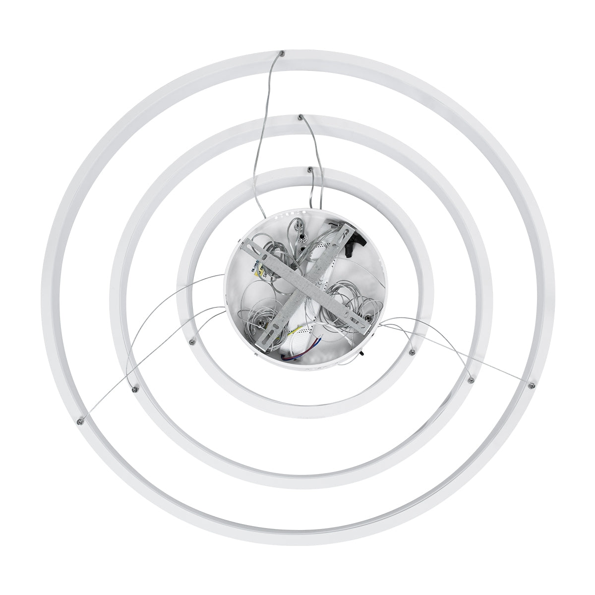 GloboStar® NEMESIS TRIO 61171 Κρεμαστό Φωτιστικό Δαχτυλίδι-Κύκλος LED CCT 120W 14723lm 360° AC 220-240V - Εναλλαγή Φωτισμού μέσω Τηλεχειριστηρίου All In One Ψυχρό 6000k+Φυσικό 4500k+Θερμό 2700k Dimmable Φ40+60+80cm - Λευκό - ledmania.gr