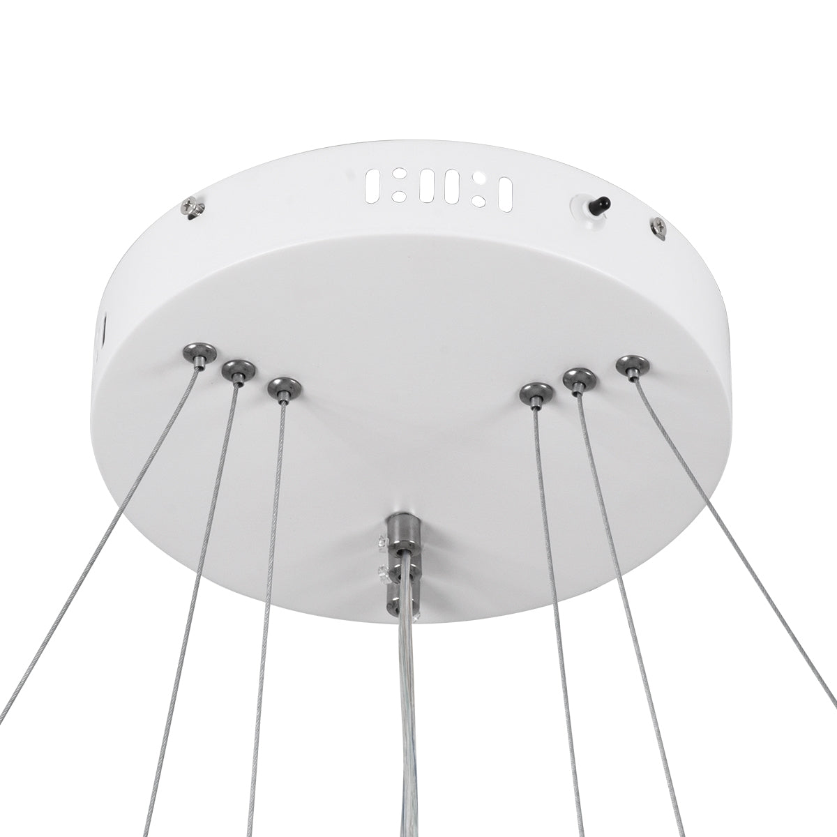 GloboStar® NEMESIS TRIO 61171 Κρεμαστό Φωτιστικό Δαχτυλίδι-Κύκλος LED CCT 120W 14723lm 360° AC 220-240V - Εναλλαγή Φωτισμού μέσω Τηλεχειριστηρίου All In One Ψυχρό 6000k+Φυσικό 4500k+Θερμό 2700k Dimmable Φ40+60+80cm - Λευκό - ledmania.gr