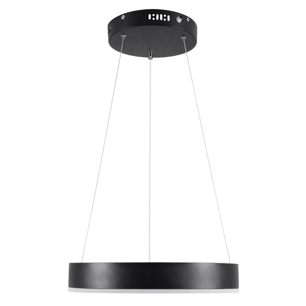 GloboStar® VENOM 61173 Κρεμαστό Φωτιστικό Δαχτυλίδι-Κύκλος LED CCT 30W 3513lm 120° AC 220-240V - Εναλλαγή Φωτισμού μέσω Τηλεχειριστηρίου All In One Ψυχρό 6000K+Φυσικό 4500K+Θερμό 2700K Dimmable Φ40cm - Μαύρο - 3 Years Warranty - ledmania.gr