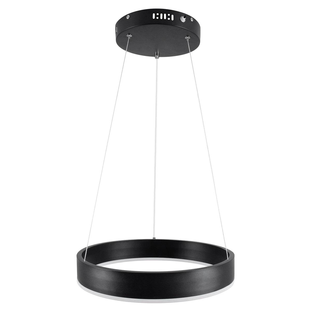 GloboStar® VENOM 61173 Κρεμαστό Φωτιστικό Δαχτυλίδι-Κύκλος LED CCT 30W 3513lm 120° AC 220-240V - Εναλλαγή Φωτισμού μέσω Τηλεχειριστηρίου All In One Ψυχρό 6000K+Φυσικό 4500K+Θερμό 2700K Dimmable Φ40cm - Μαύρο - 3 Years Warranty - ledmania.gr