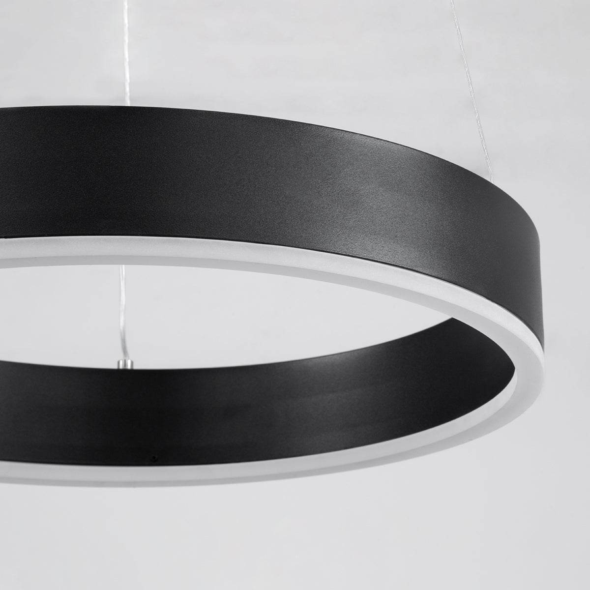 GloboStar® VENOM 61173 Κρεμαστό Φωτιστικό Δαχτυλίδι-Κύκλος LED CCT 30W 3513lm 120° AC 220-240V - Εναλλαγή Φωτισμού μέσω Τηλεχειριστηρίου All In One Ψυχρό 6000K+Φυσικό 4500K+Θερμό 2700K Dimmable Φ40cm - Μαύρο - 3 Years Warranty - ledmania.gr